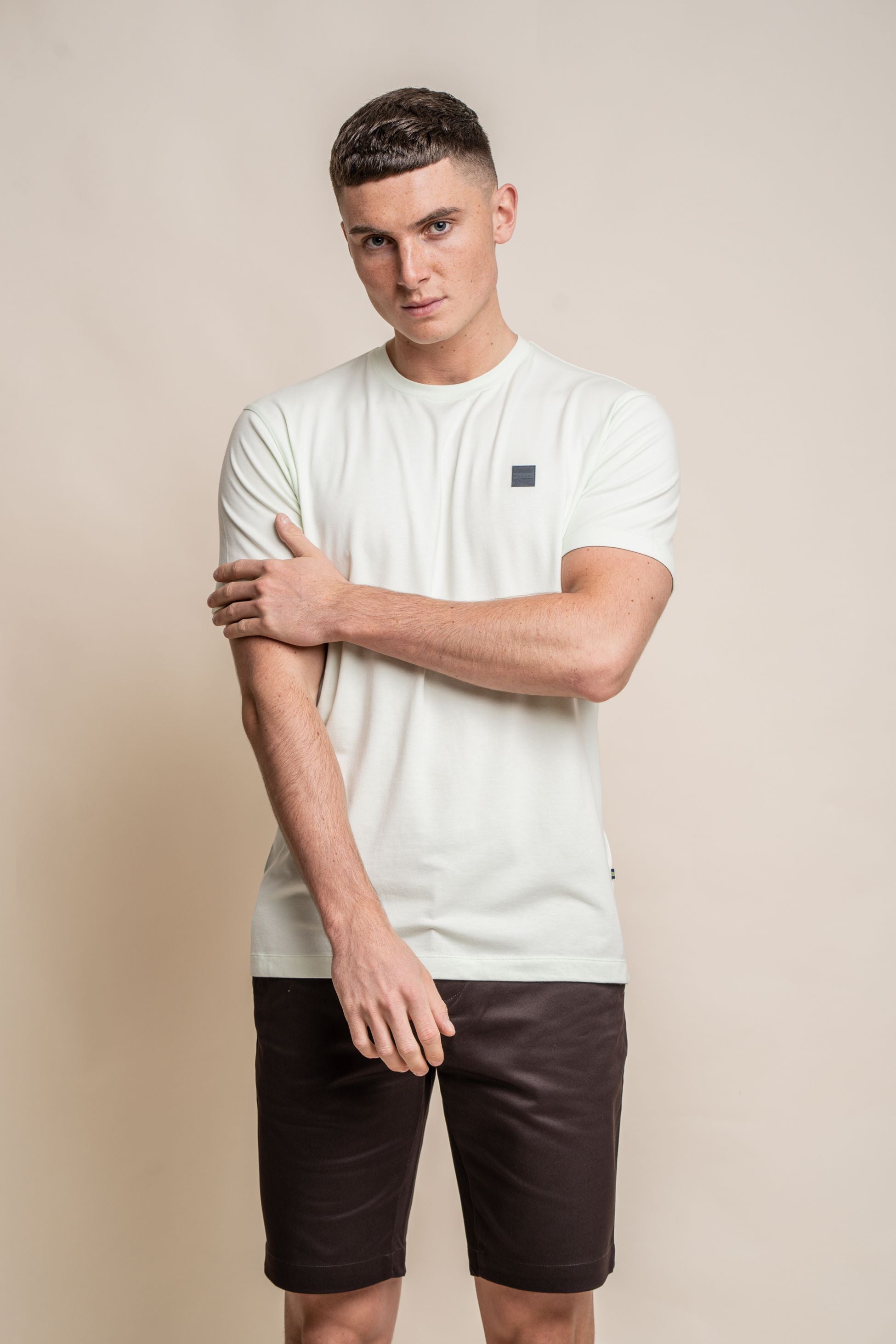 T-shirt en coton à col rond pour hommes - BOGART - Menthe