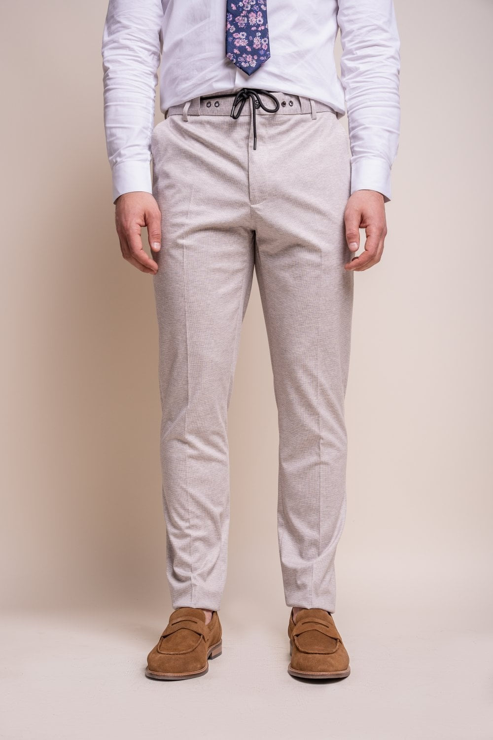Men's Slim Fit Formal Beige Suit - VALENCIA Ecru - Beige Ecru