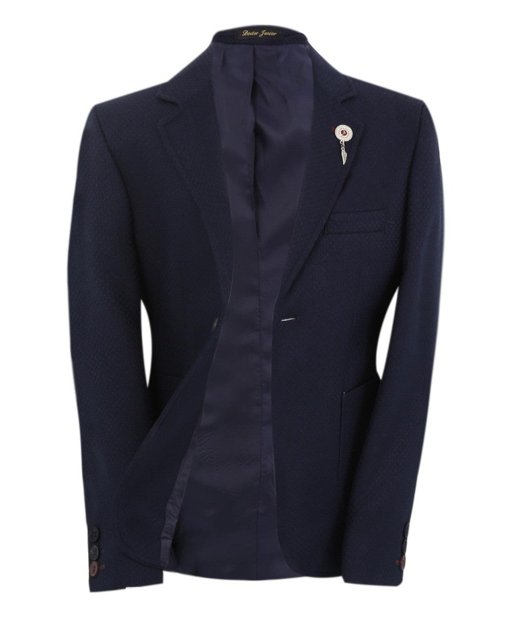 Blazer Formel Simple Bouton Slim Fit pour Garçons - GERRARD - Bleu Marine