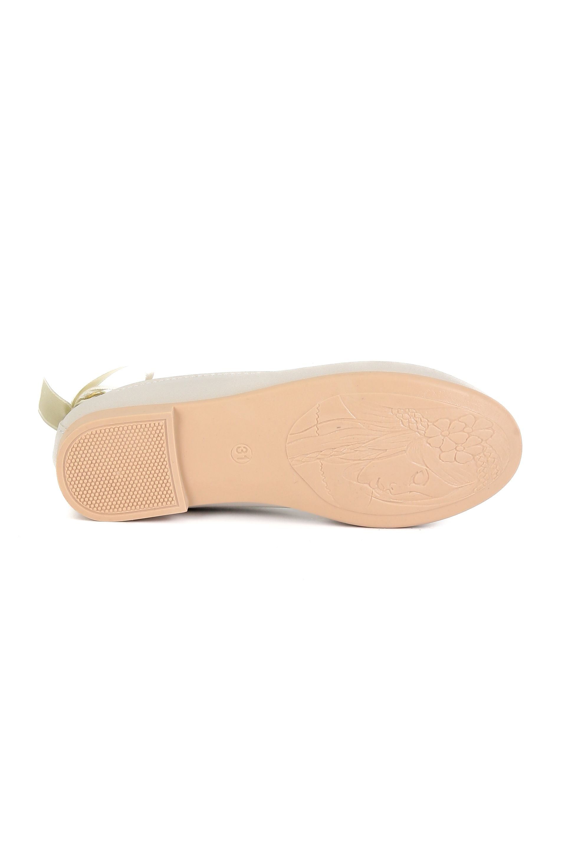 Mädchen Perlen Flache Mary Jane Schuhe - ISABEL - Beige