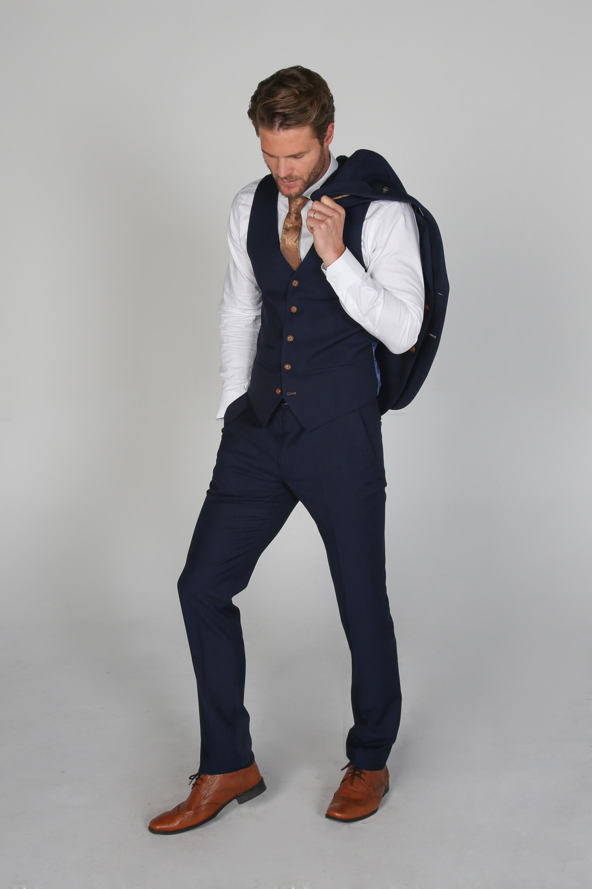 Herren Maßgeschneiderte Hose - MAYFAIR - Marineblau