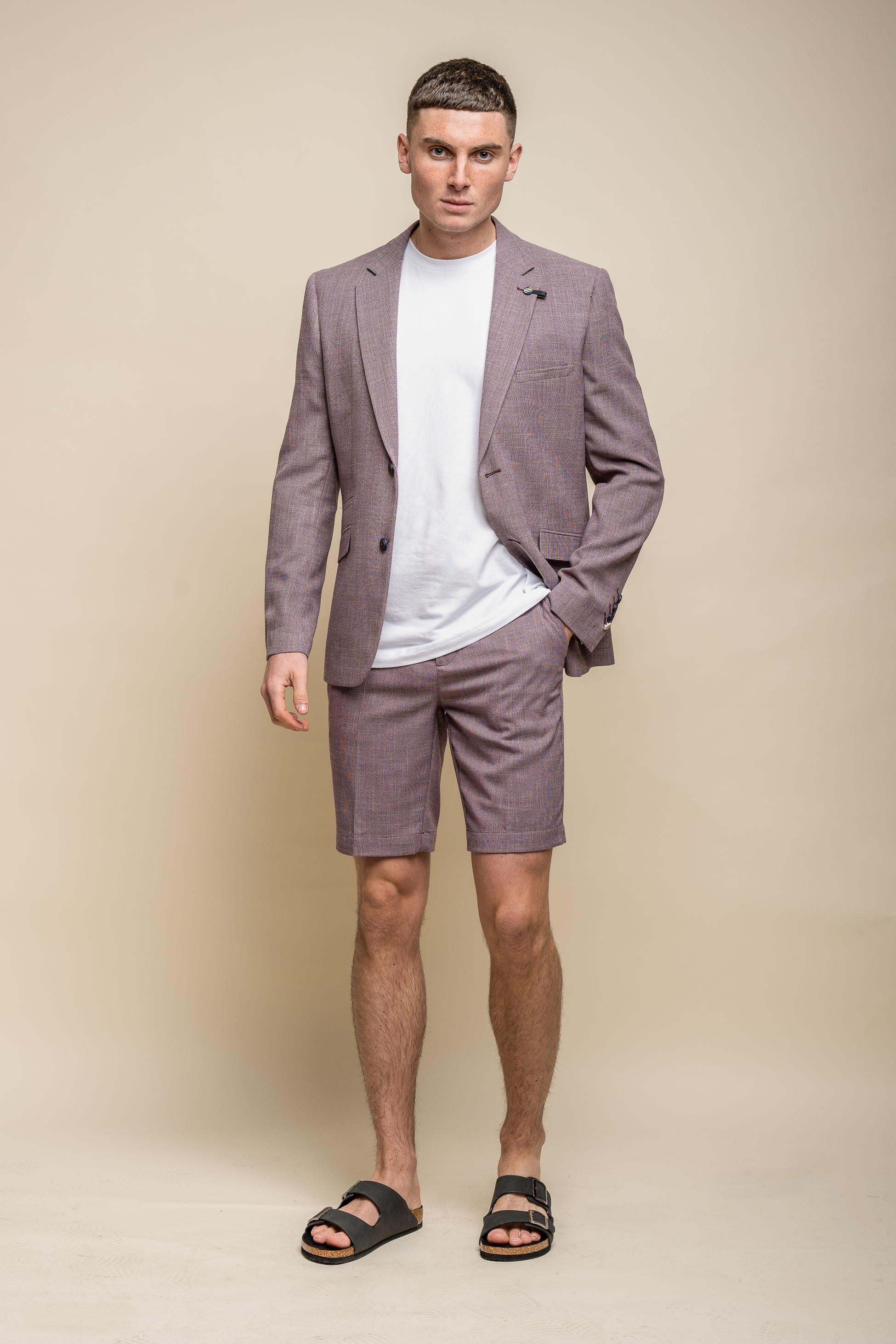 Shorts ajustés à taille mi-haute pour hommes - MIAMI - Lilas