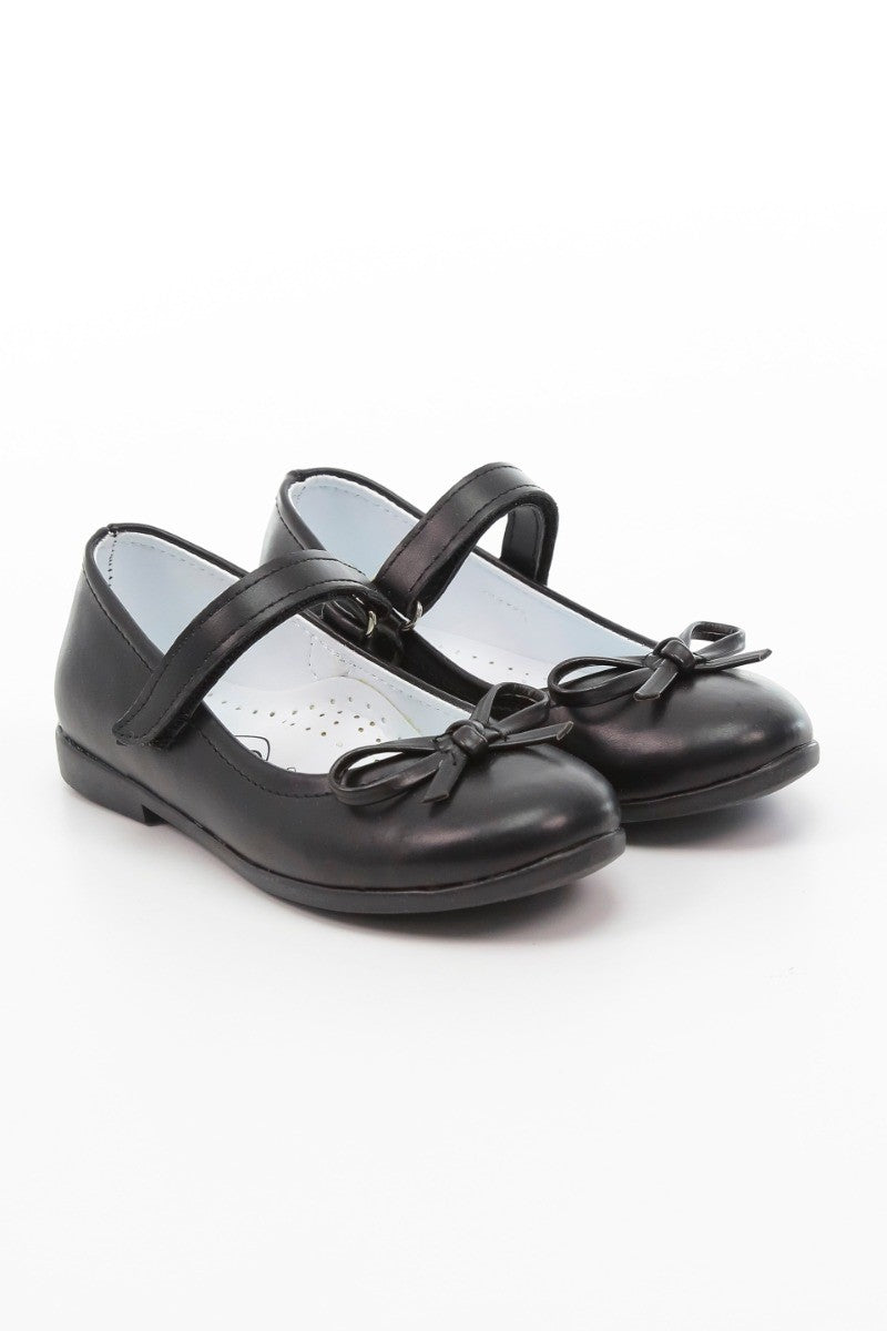 Mädchen Mary Jane Flache Kleiderschuhe - ANNA - Matt Schwarz