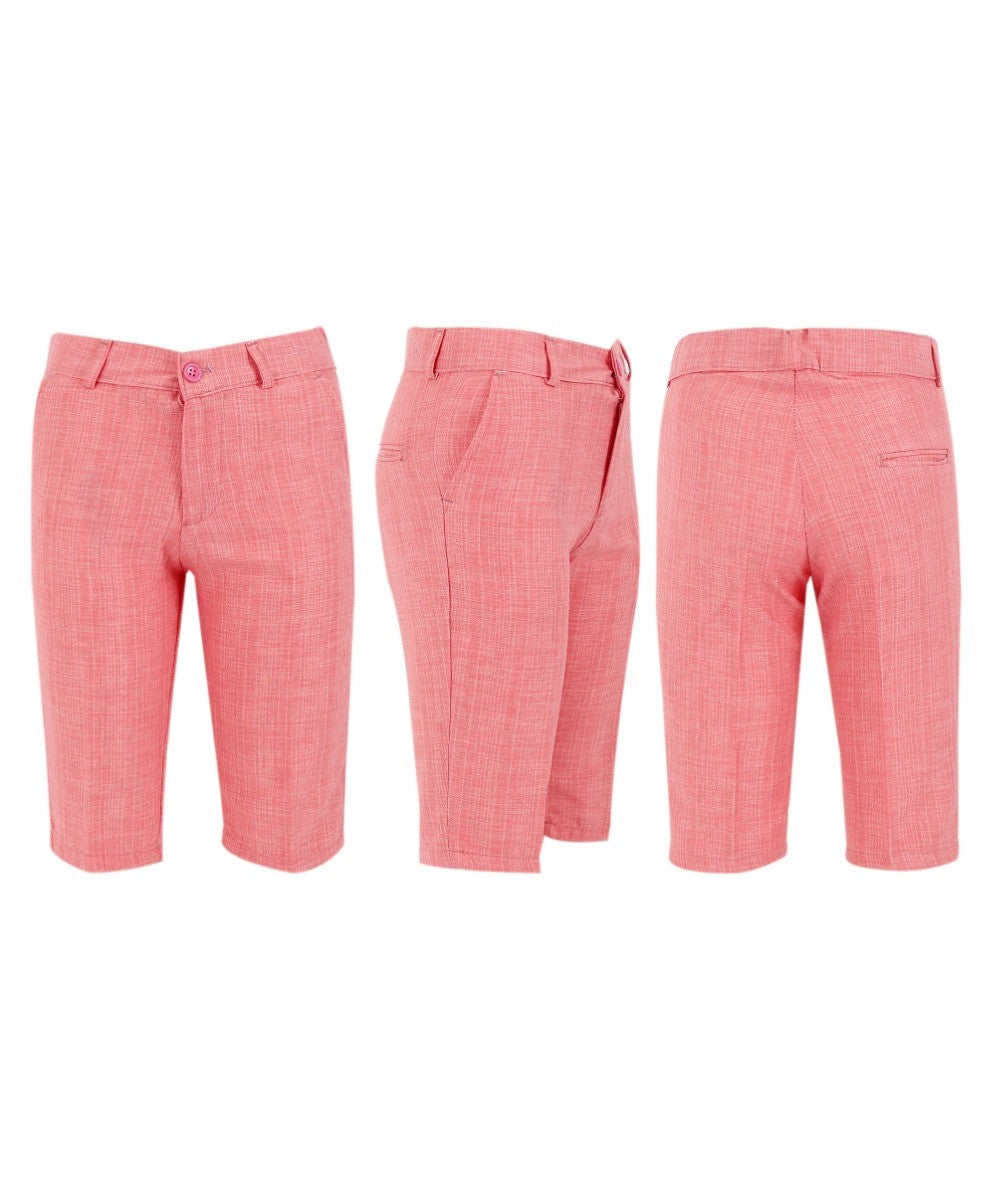 4-teiliges Anzugset aus Baumwolle und Leinen für Babys und Jungen, Weste und Shorts, Rot