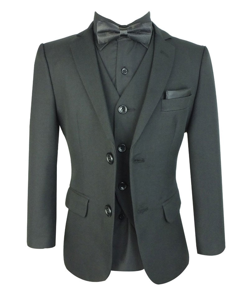 Ensemble Costume Noir Slim Fit Tout-en-Un pour Garçons - NERO - Noir