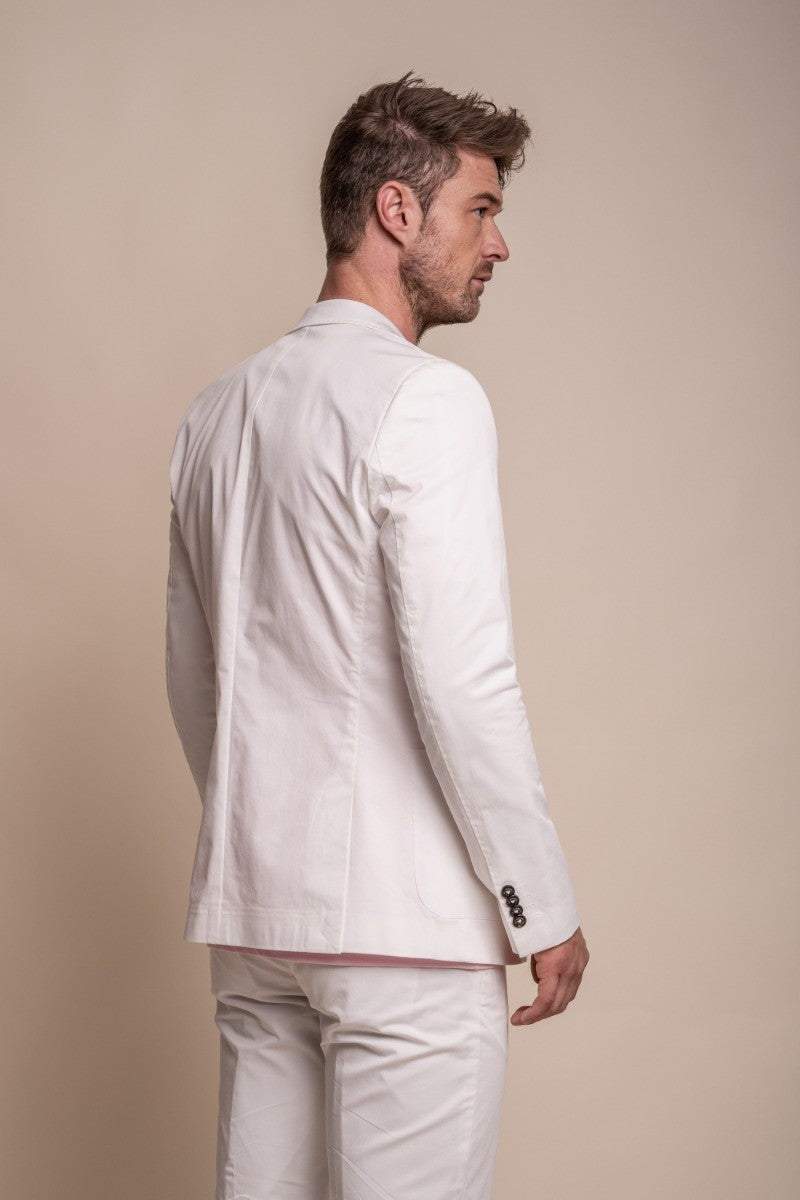 Costume en Coton Slim Fit Formel pour Hommes - MARIO - Ecru