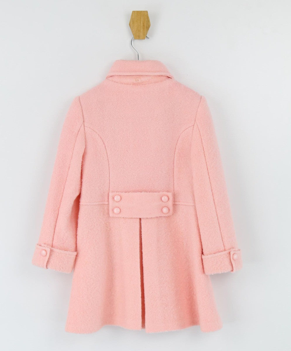 Ensemble Manteau Double Bouton en Laine pour Filles - ELIZABETH - Rose Bébé