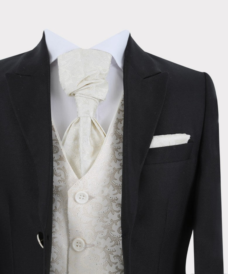 Costume de Queue Complet pour Garçons - Noir - Ivoire