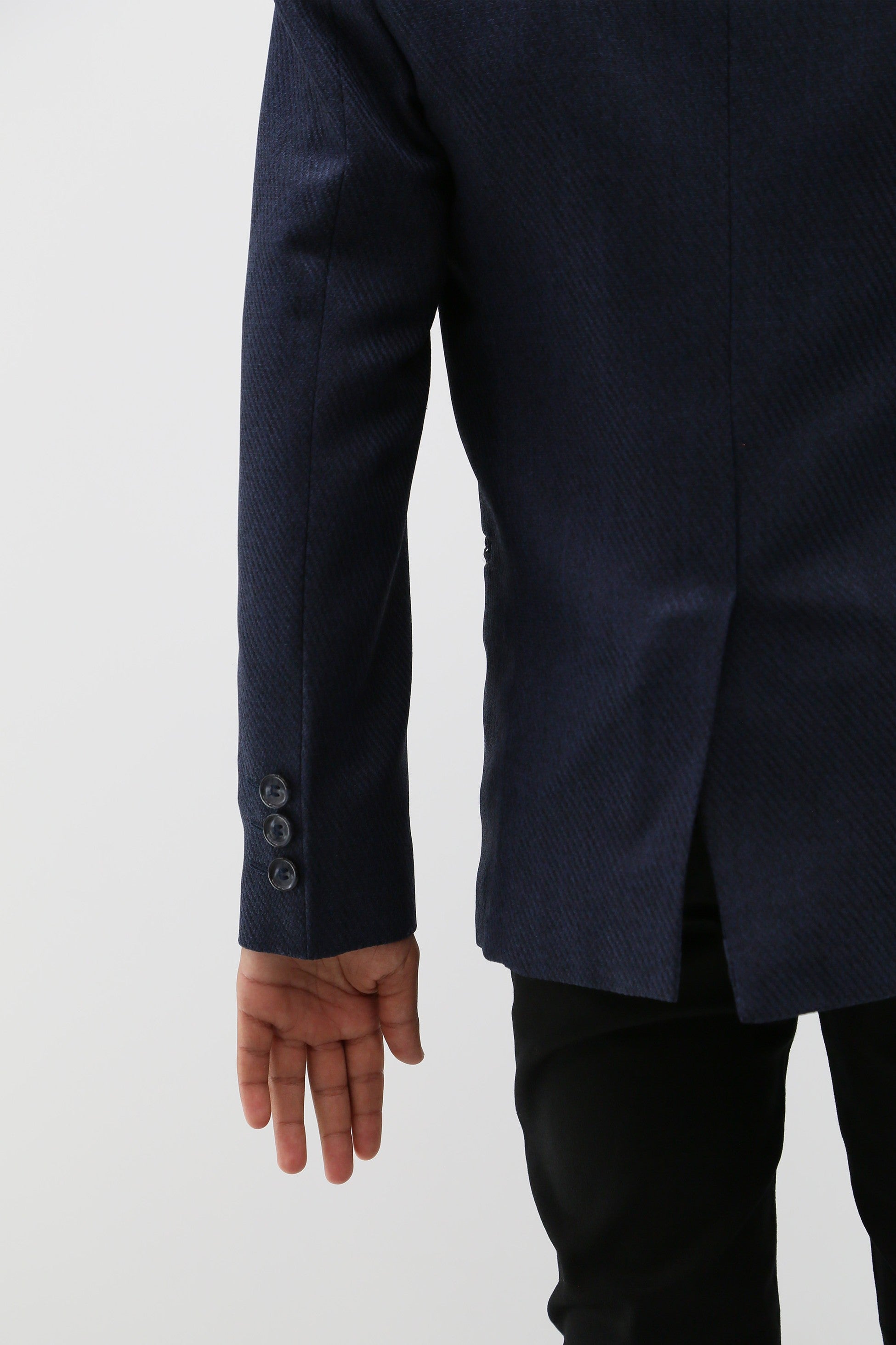 Jungen Formeller Texturierter Tweed Blazer - Marineblau
