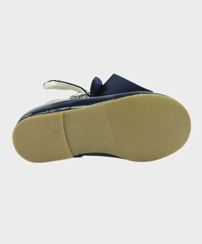 Chaussures Mary Jane Plates Vernies pour Filles - Bleu Marine