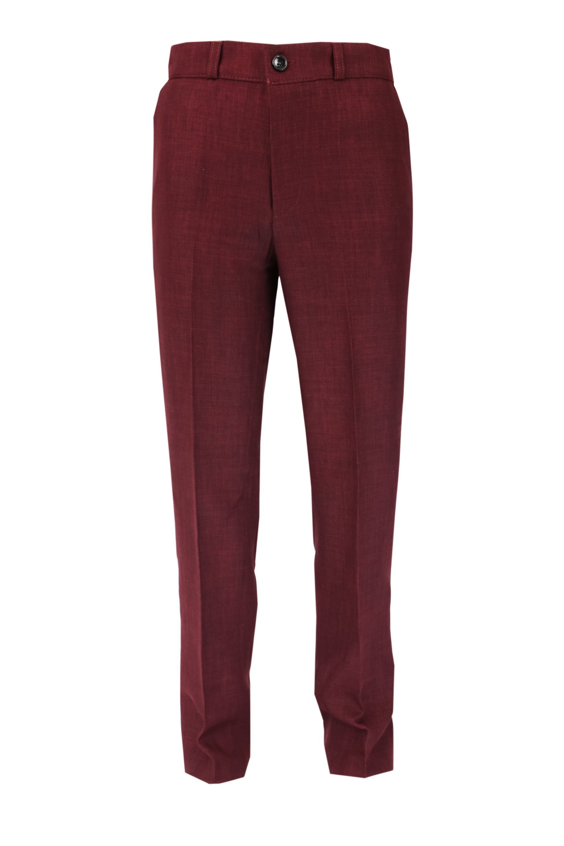 Ensemble Costume à Carreaux Windowpane Bordeaux Slim Fit pour Garçons - Bordeaux