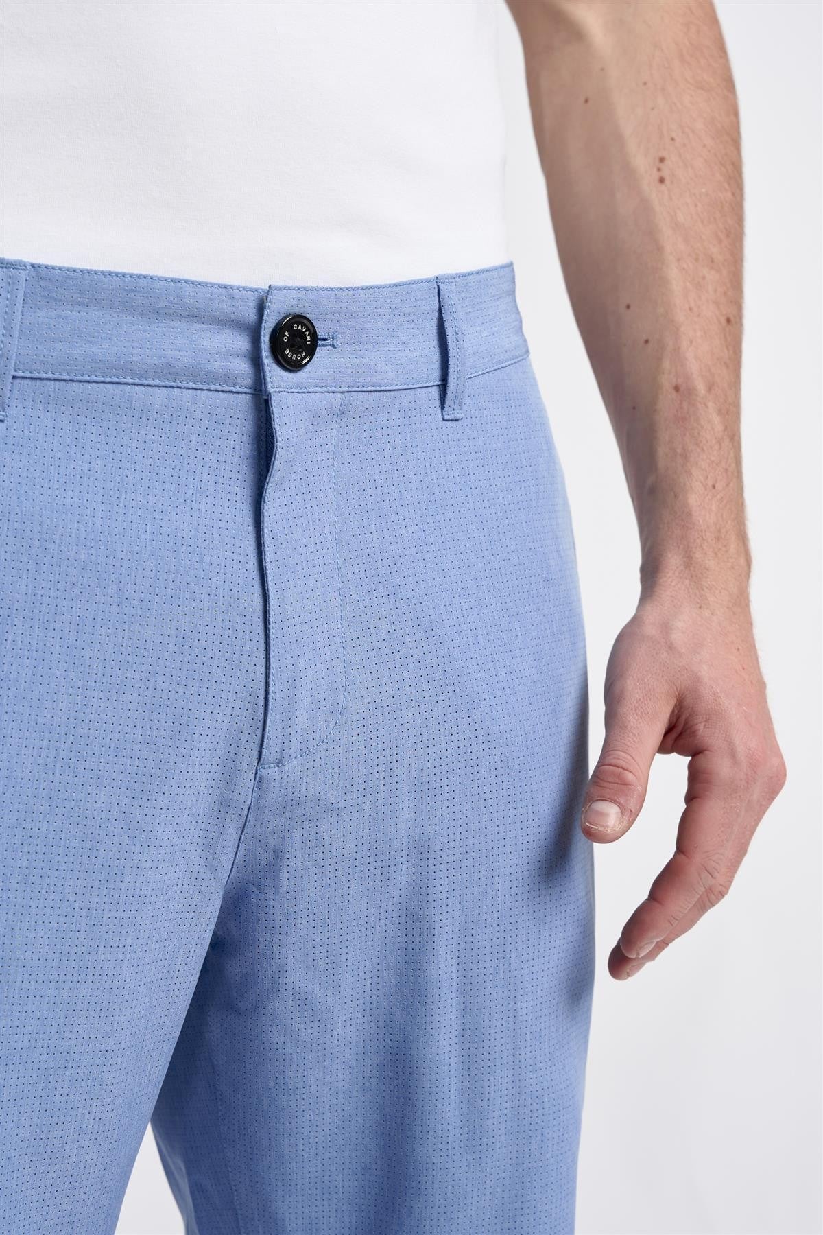 Men's Cotton Summer Essential Textured Short – DENVER - Azure Blue