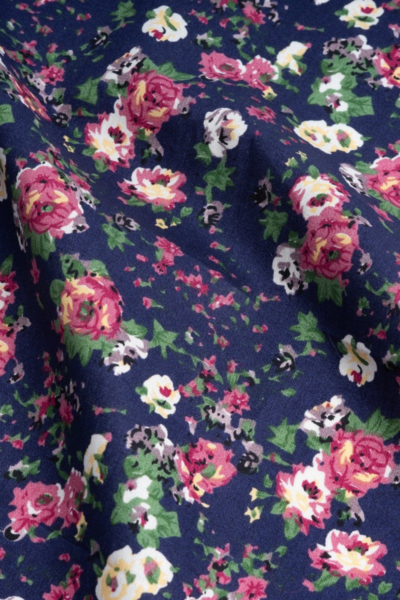Ensemble de cravate florale multicolore pour hommes - Bleu Marine