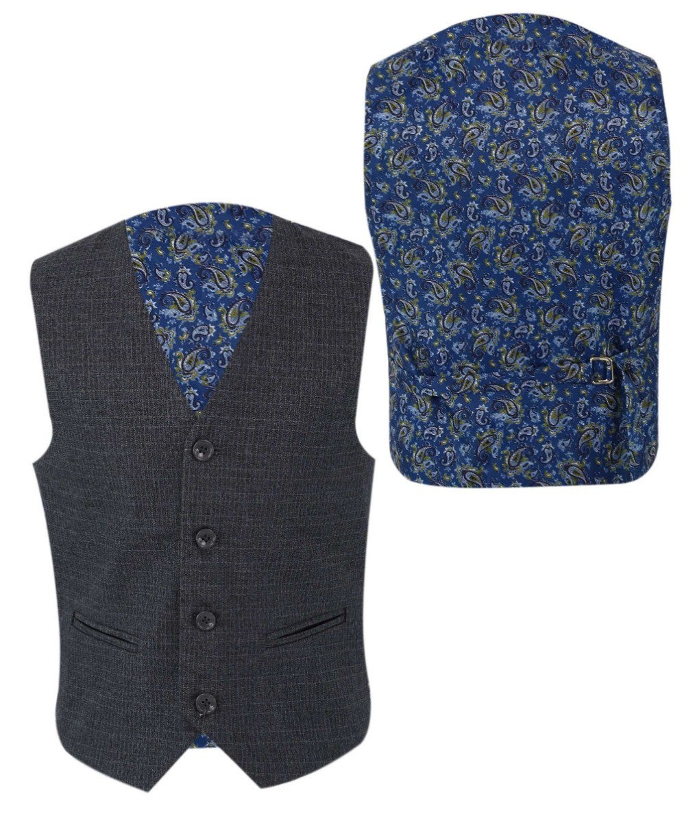 Jungen Tweed Maßgeschneiderter Husky-Größenanzug - JONATHAN Charcoal - Anthrazitgrau