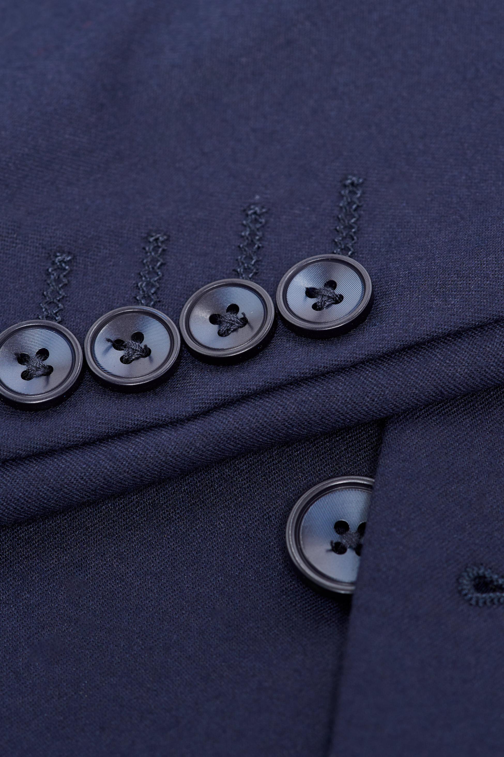 Herren Woll Slim Fit Formelle Anzugjacke - James - Marineblau