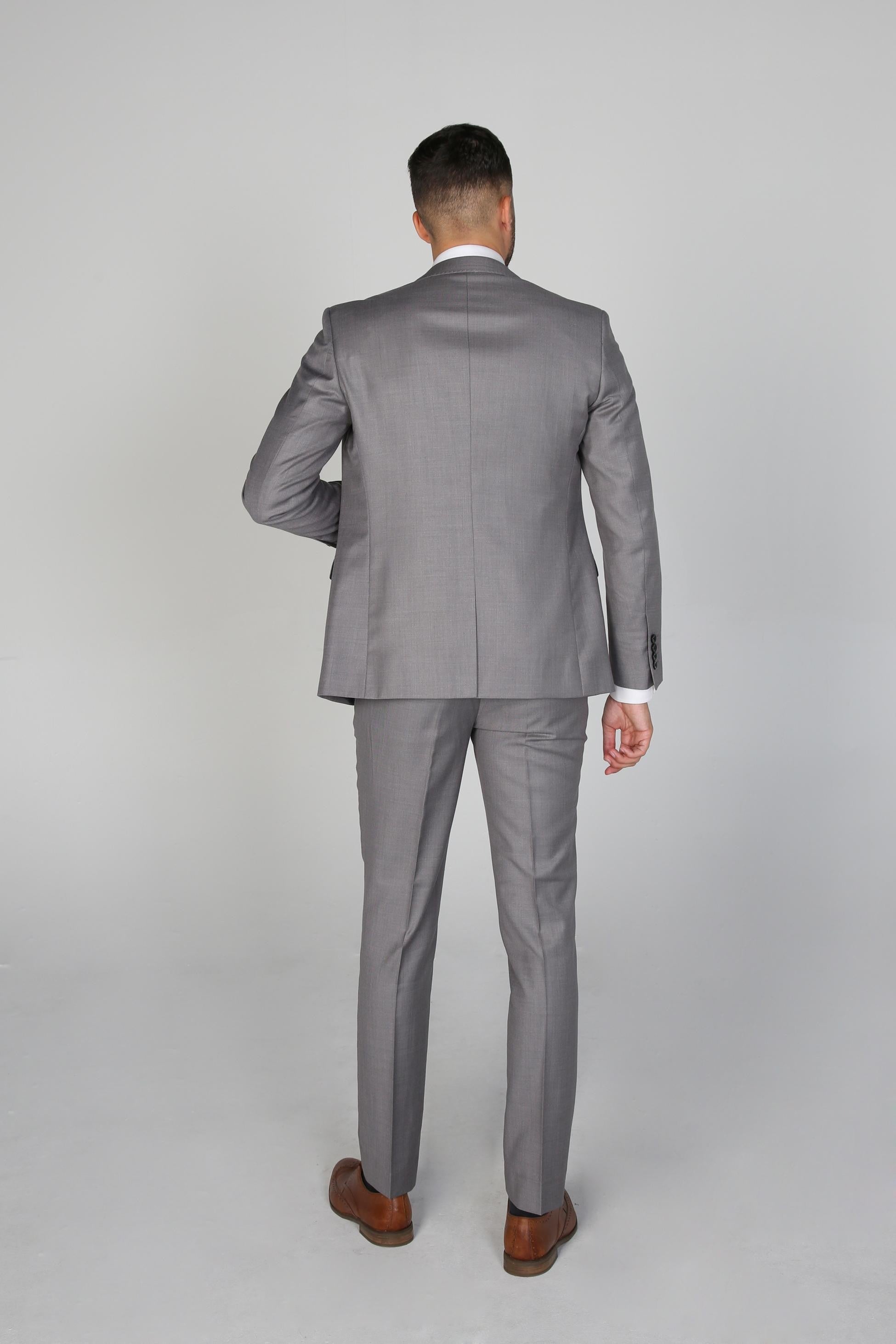 Men's Tailored Fit Formal Suit - CHARLES - Light Grey