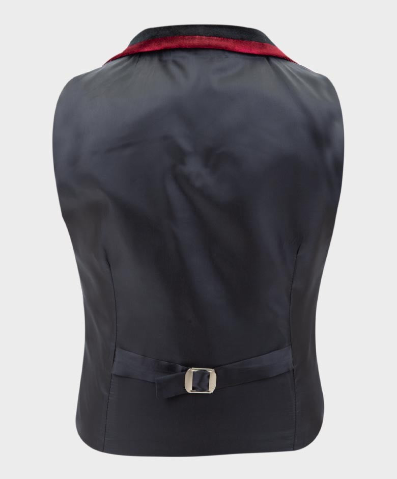 Blazer en Velours Tailored Fit avec Patte de Coude pour Garçons - Noir