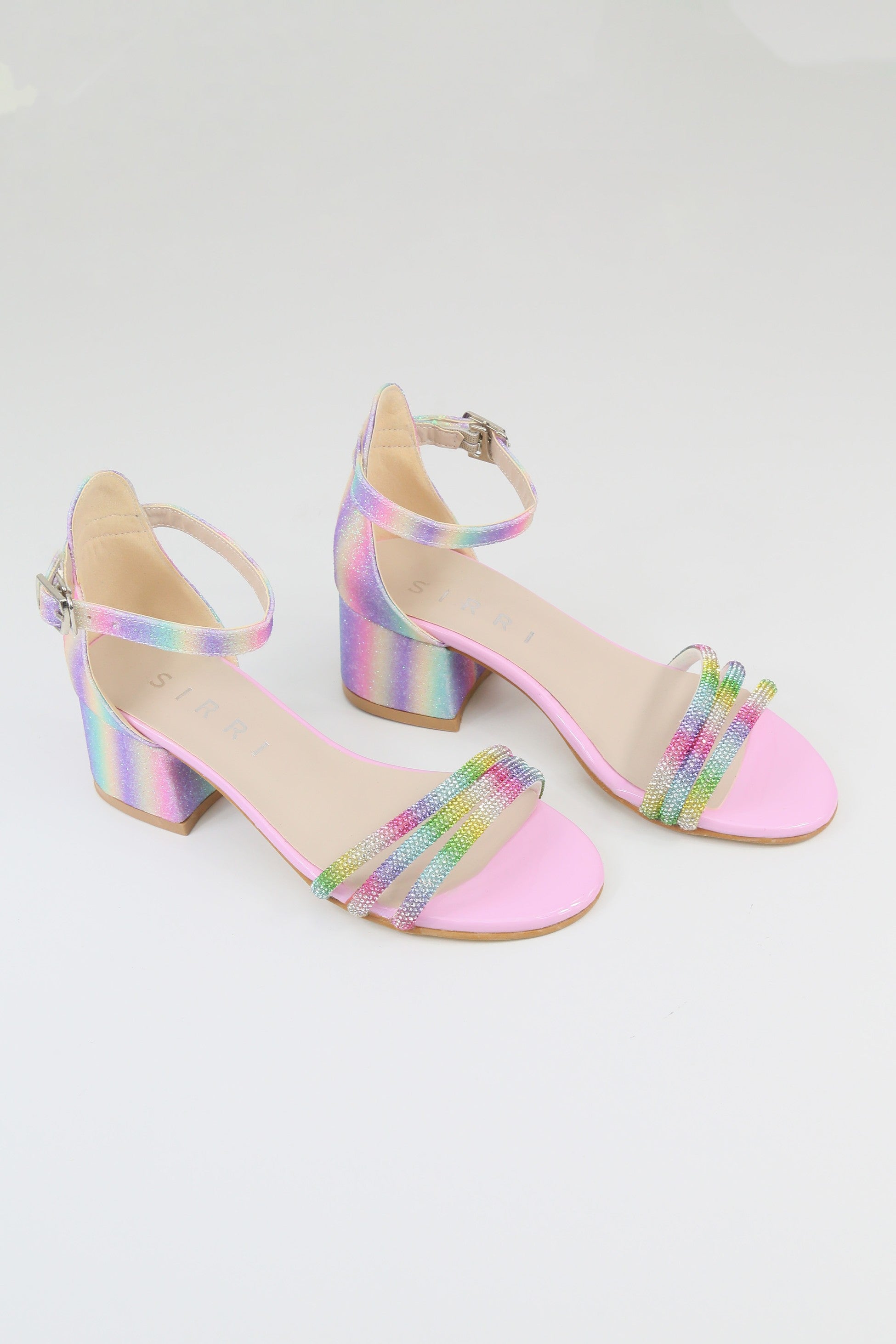 Mädchen Texturierte Blockabsatz Sandalen mit Strassriemen - TWINKLE - Mehrfarbig