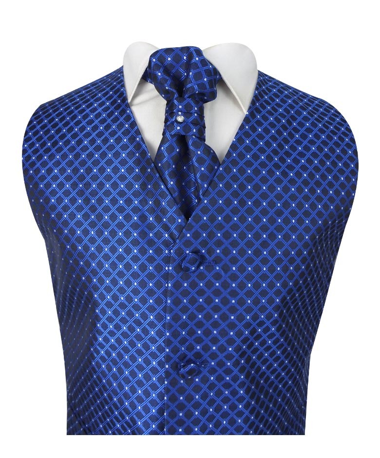 Baby & Jungen 4-teiliges Diamant-Design Hochzeitswestenanzug - Blau