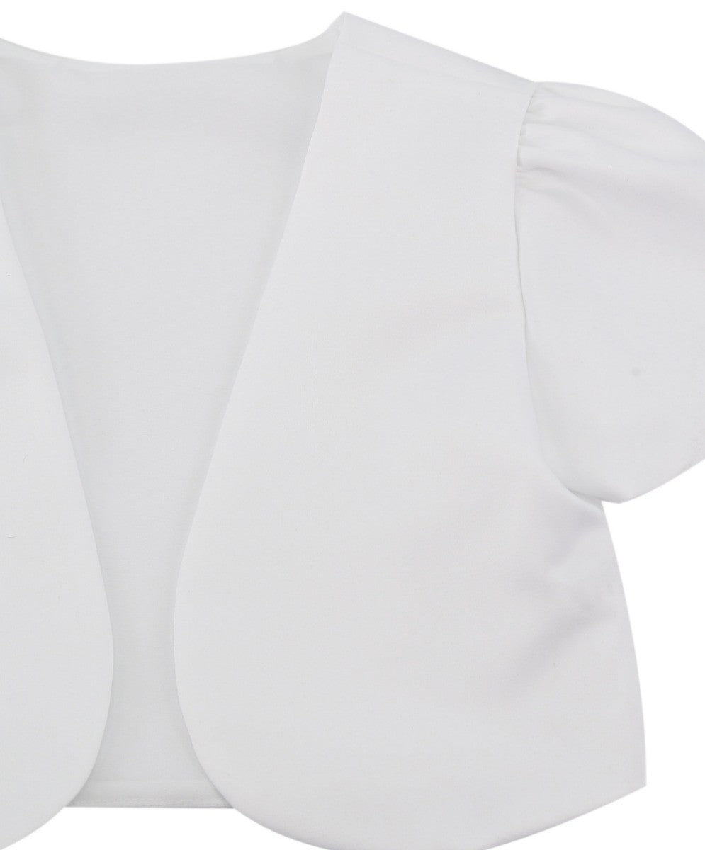 Boléro à Manches Courtes pour Filles - Blanc