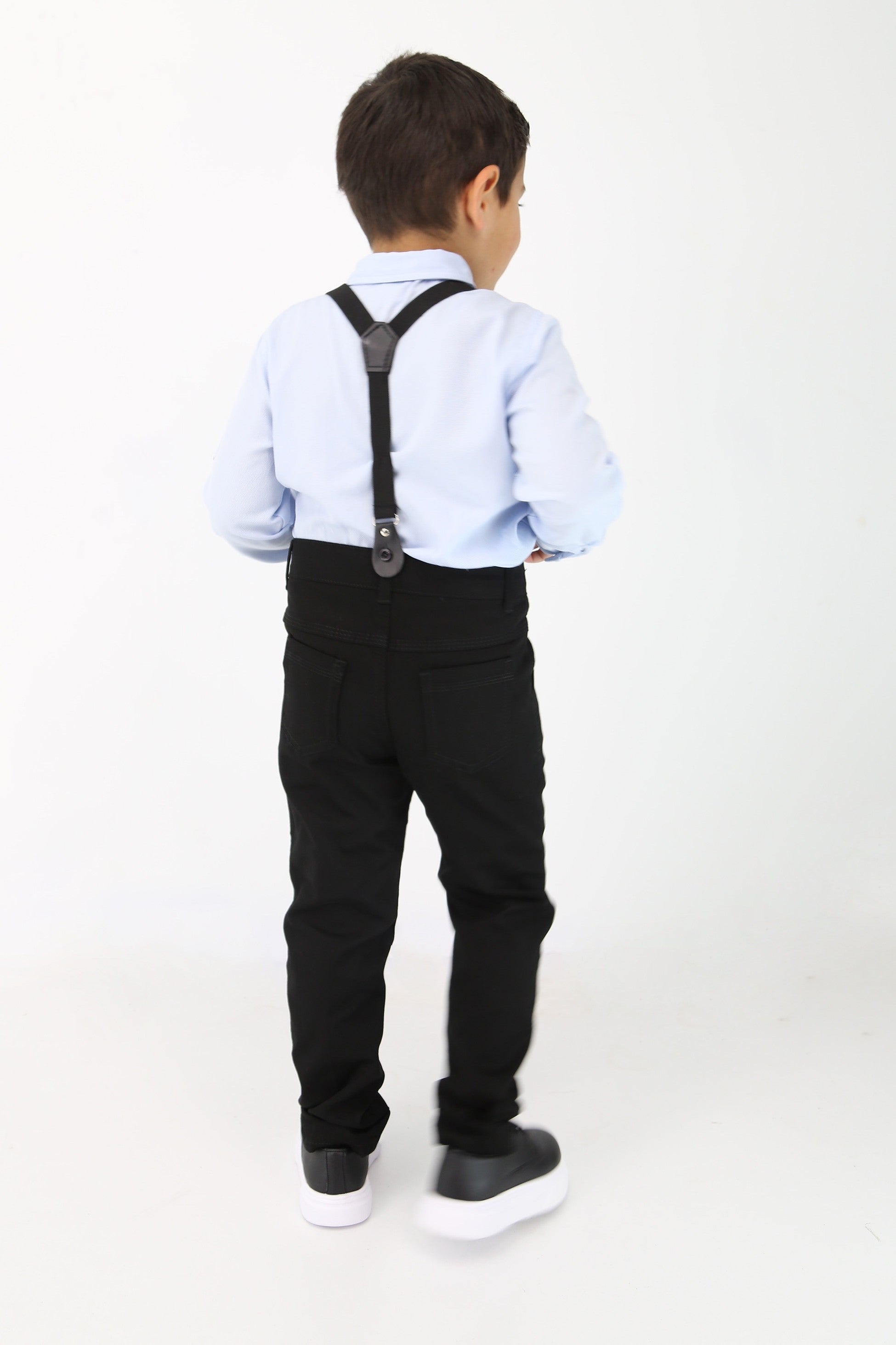 Ensemble 4 pièces en coton pour bébé et garçon - OXFORD - Bleu clair - Bleu marine