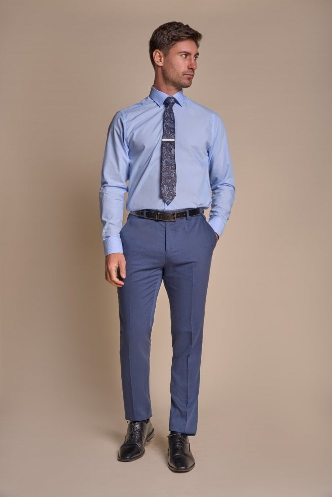 Herren Slim Fit Blaue Formelle Hose - SPECTER - Blau