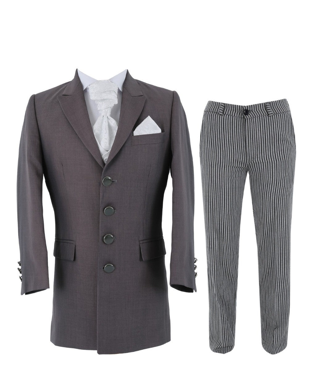 Costume de Queue Complet pour Garçons - Gris Charbon - Ivoire