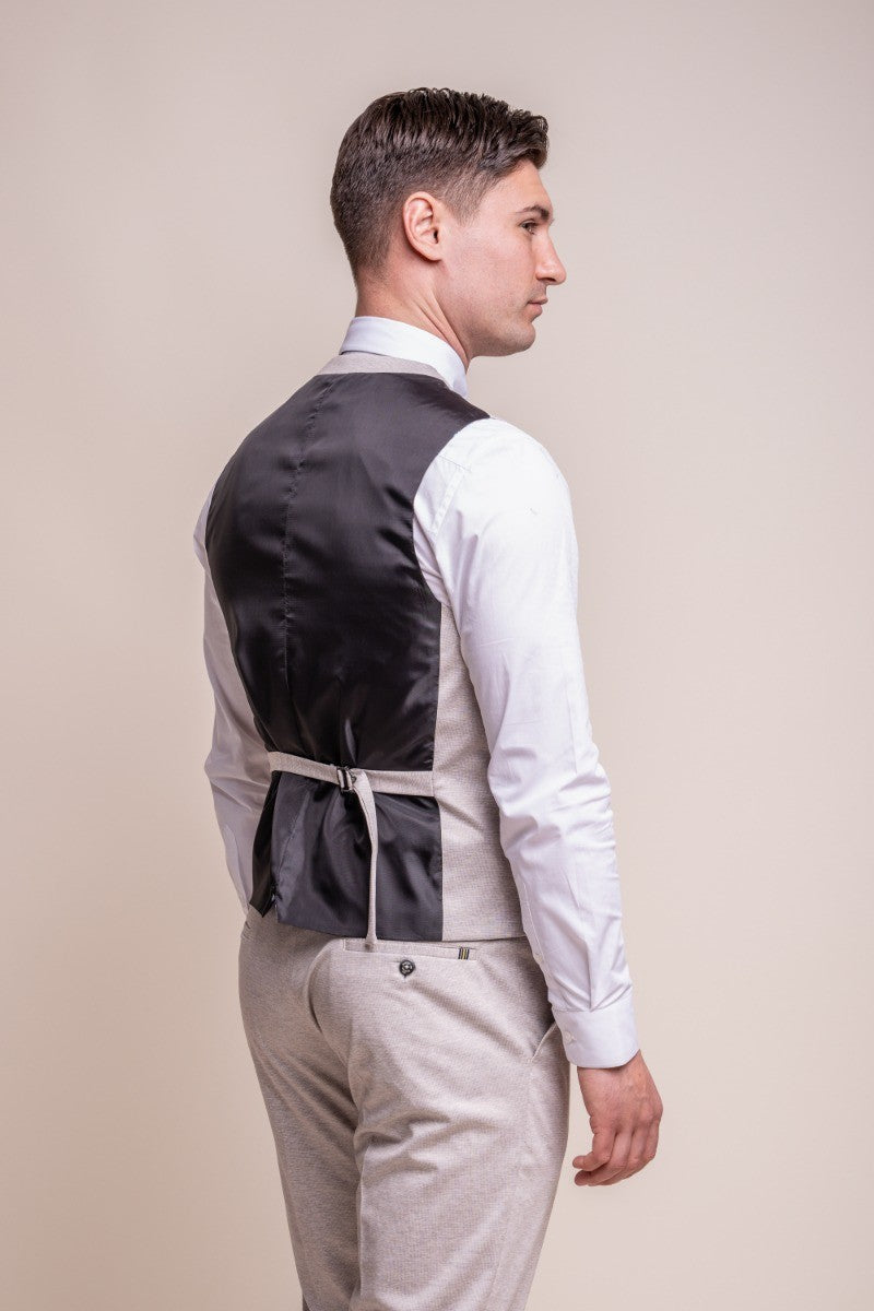 Men's Slim Fit Formal Beige Suit - VALENCIA Ecru - Beige Ecru