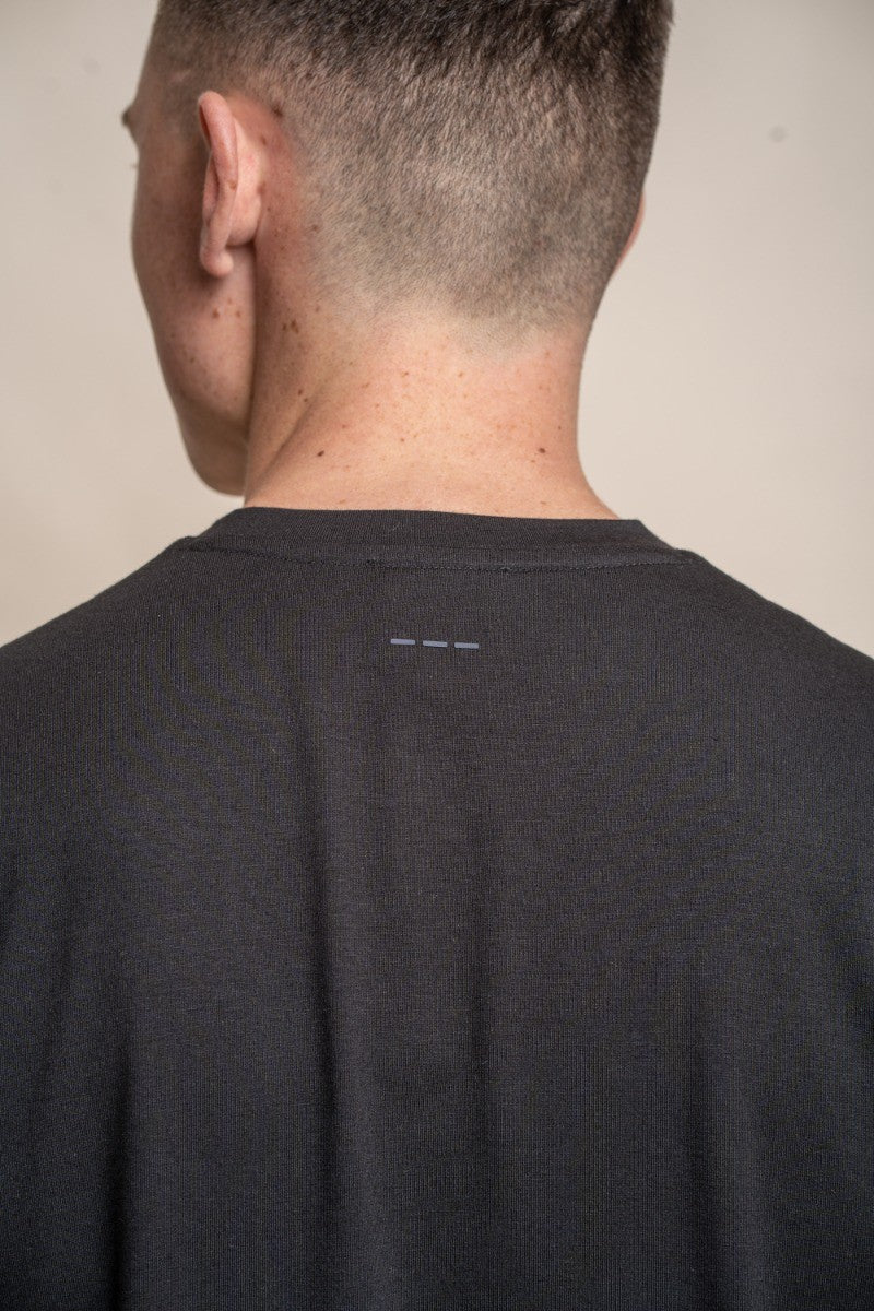 T-shirt en coton à col rond pour hommes - BOGART - Noir