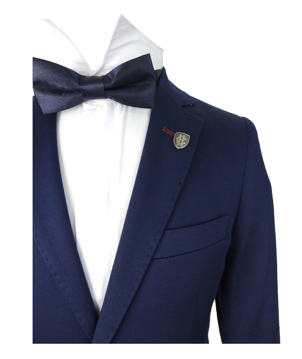 Blazer en Coton Slim Fit pour Garçons - Bleu Marine