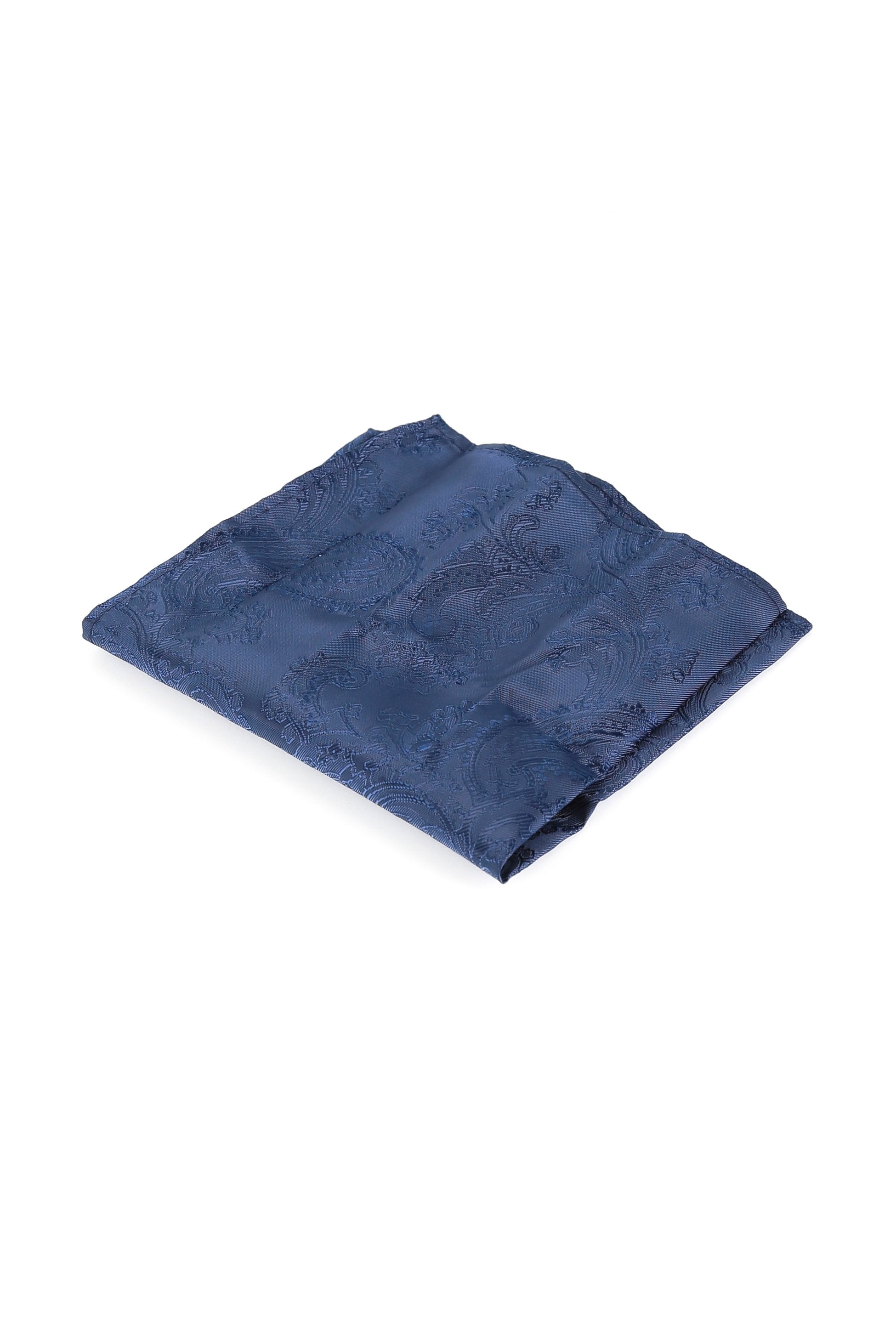 Ensemble cravate et boutons de manchette paisley pour hommes - Bleu profond