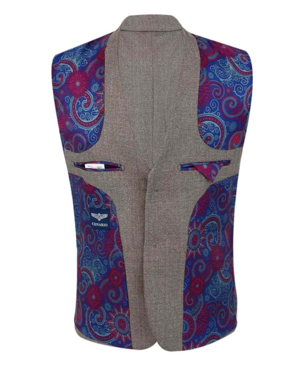 Costume Texturé Tailored Fit pour Garçons - Beige Foncé