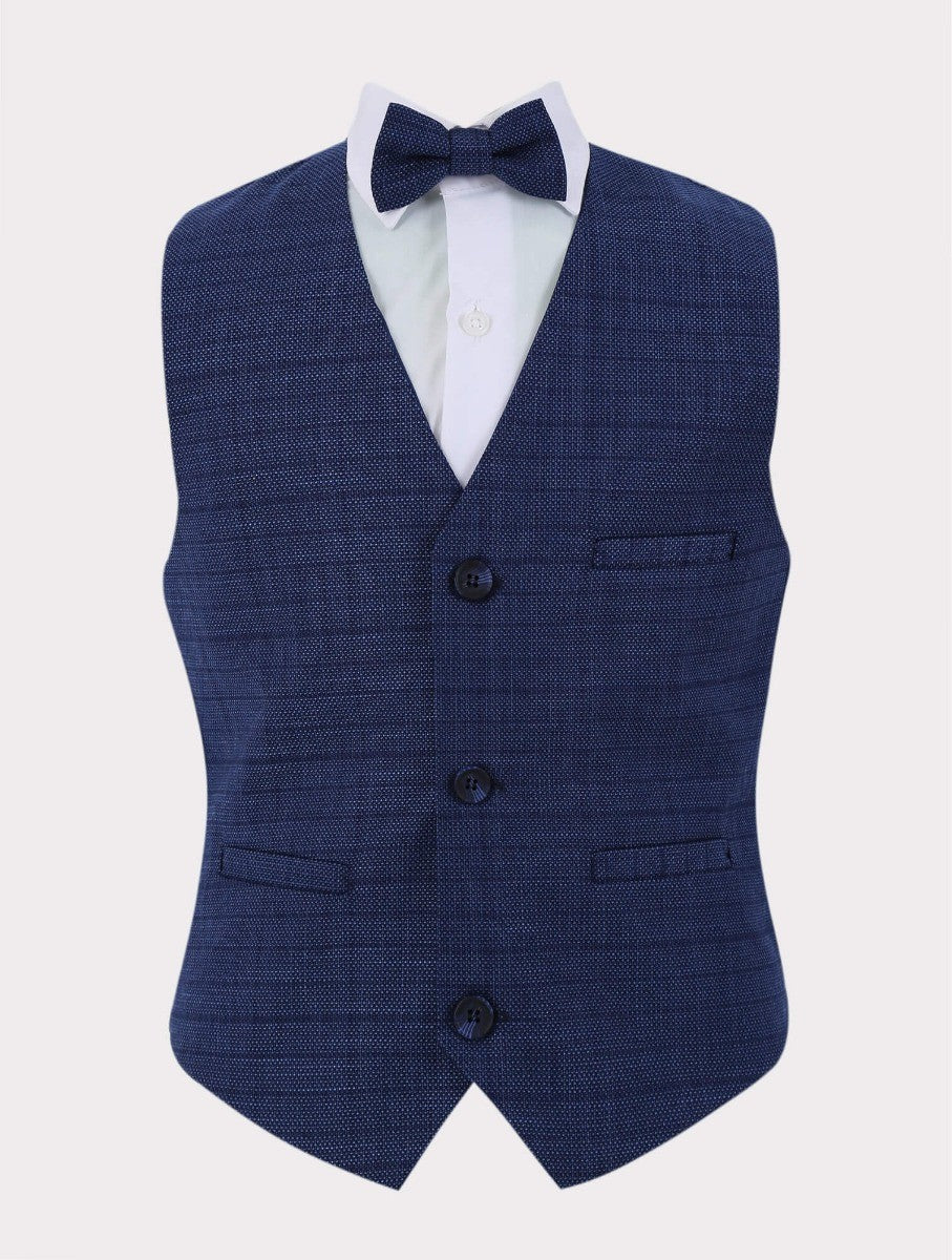 Costume Texturé à Carreaux pour Garçons - Joseph Bleu - Bleu