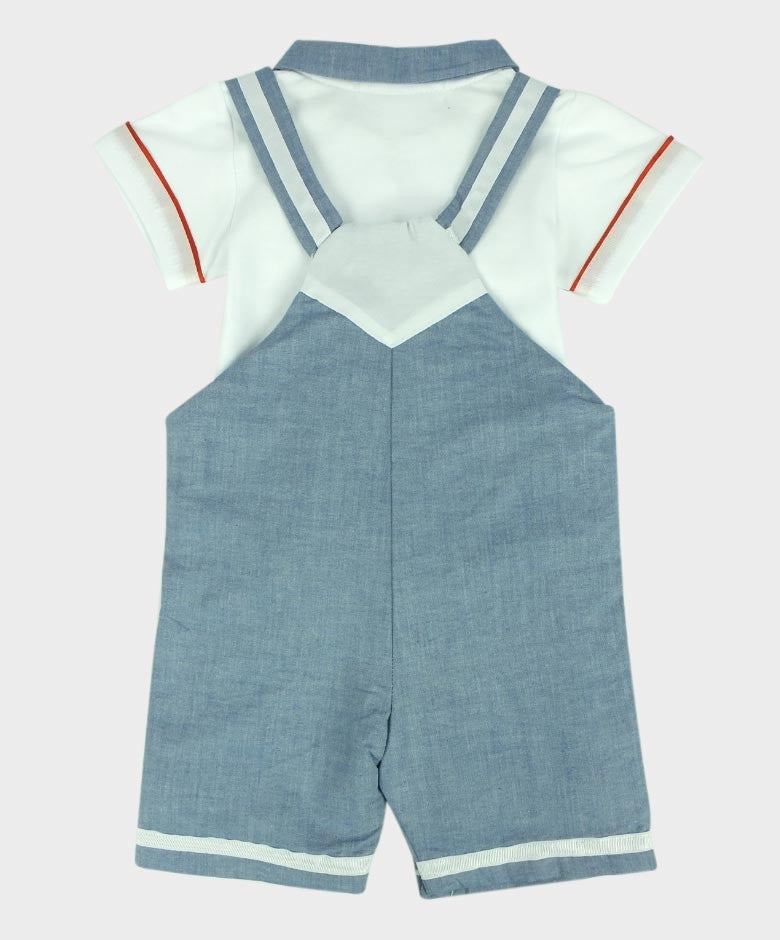 Ensemble Salopette Décontracté d'Été pour Garçons - Bleu Clair