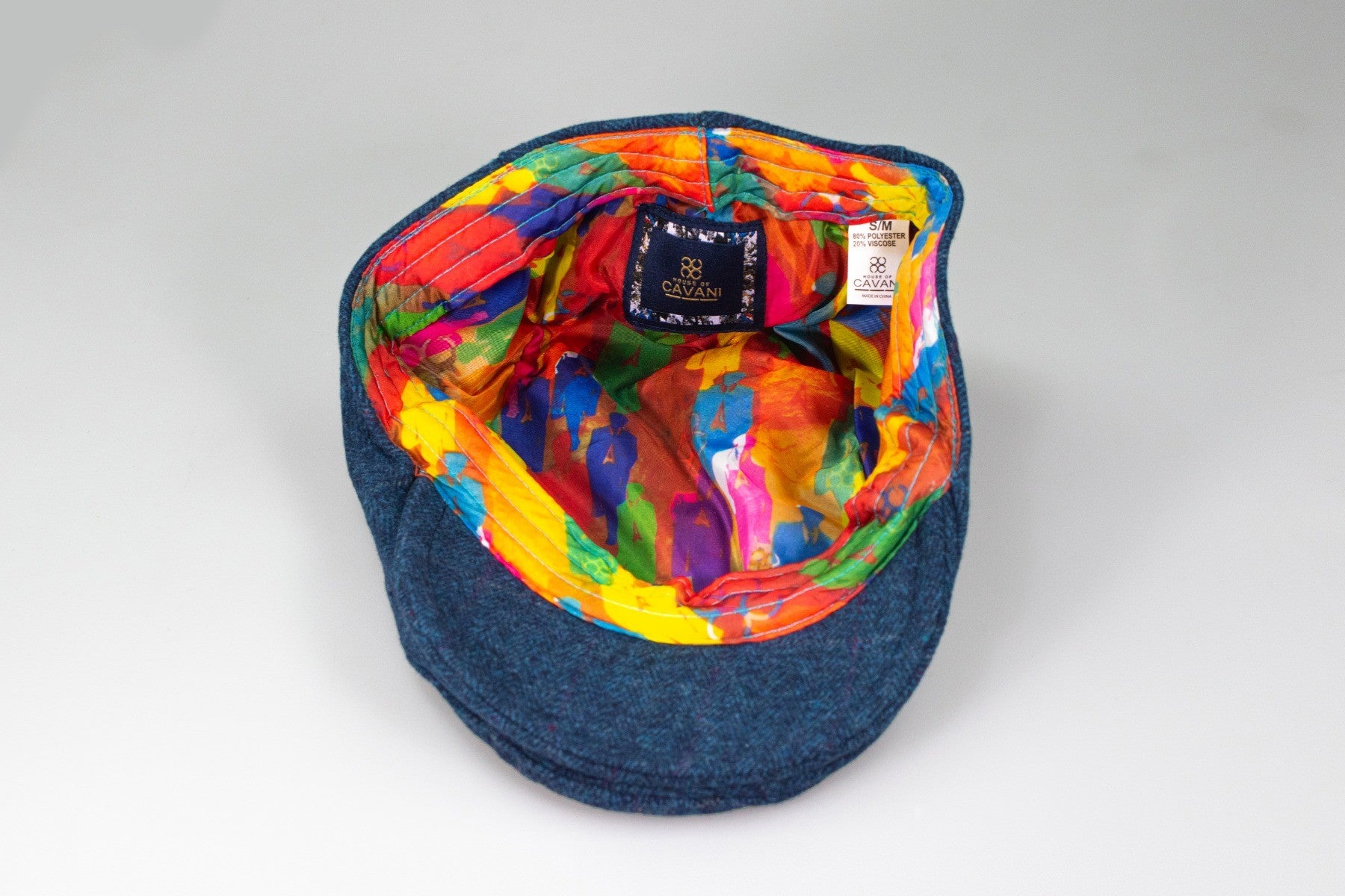 Casquette plate en tweed en laine bleue pour hommes - CARNEGI - Bleu