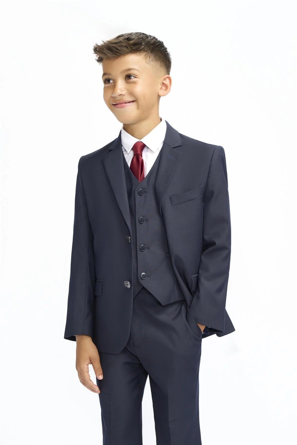 Father & Son Matching Slim Fit 3-Piece Suit Set - Malibu Navy