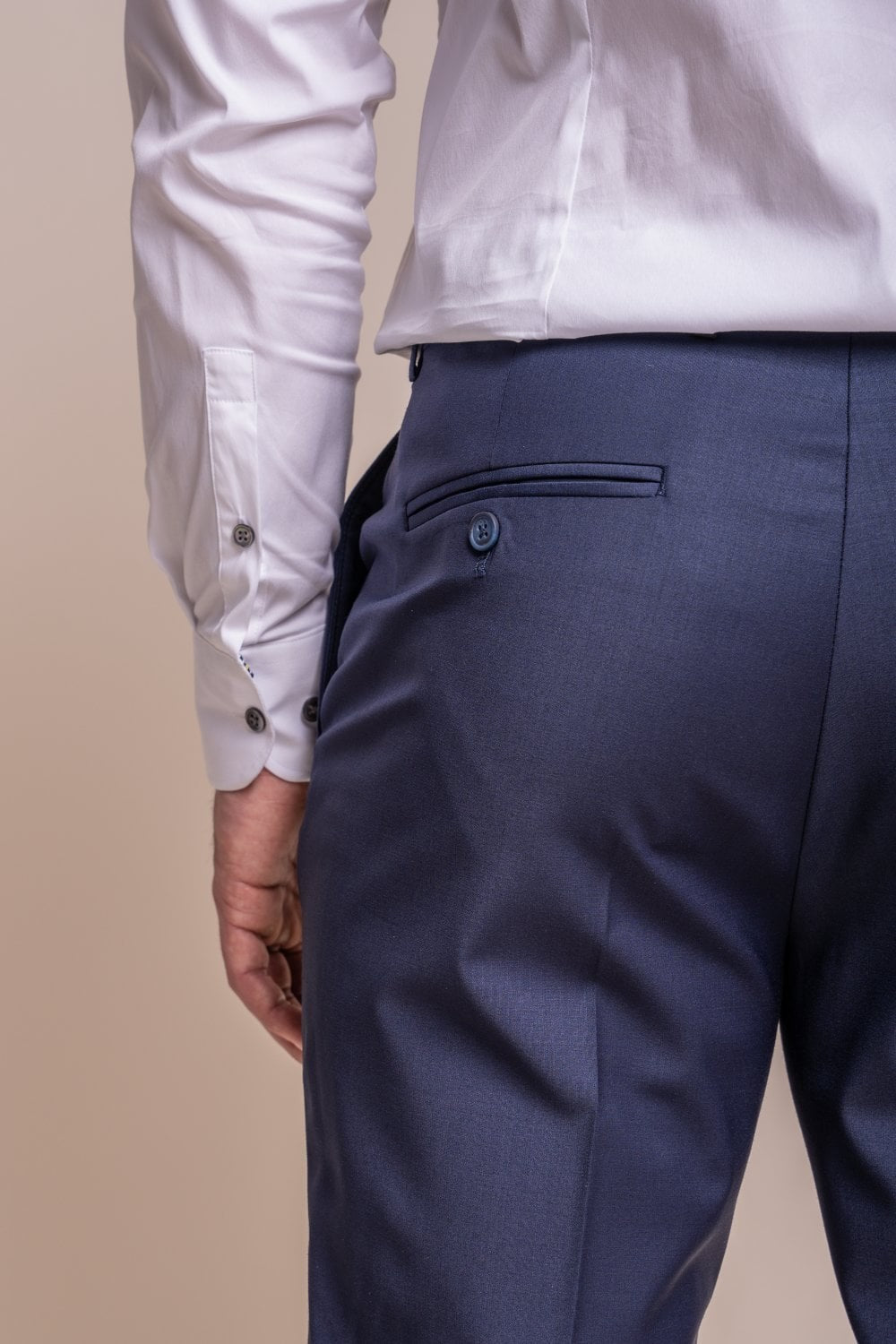 Herren Wollmischung Slim Fit Hose - BOND - Marine