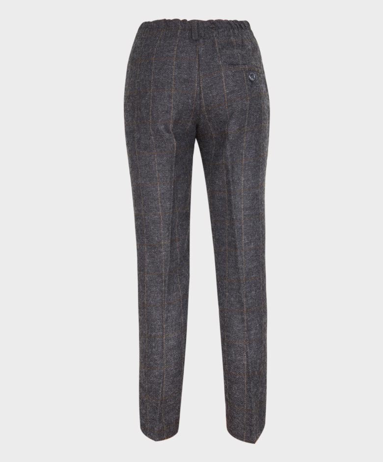 Costume à Carreaux Windowpane Tailored Fit pour Garçons - Gris Foncé