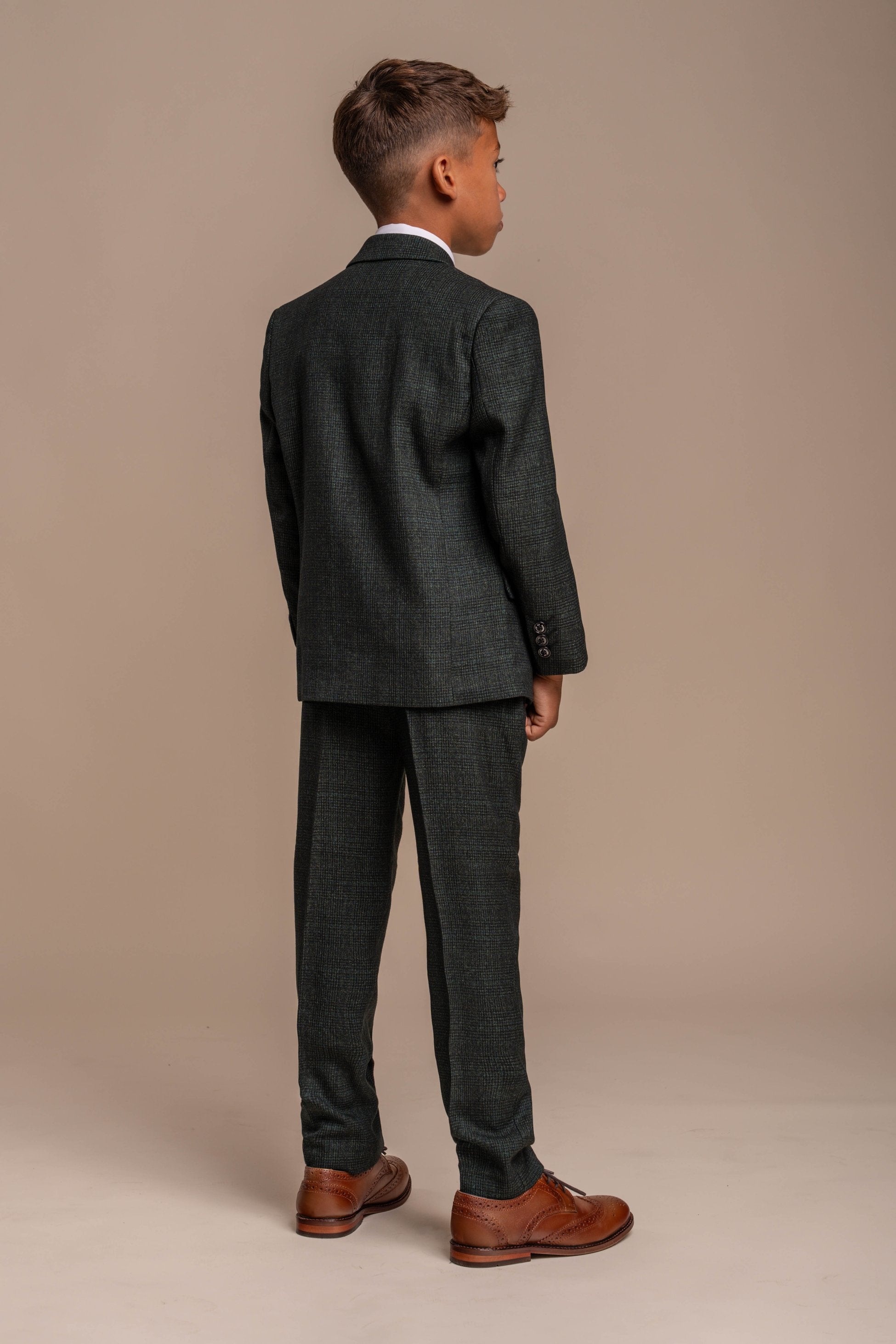 Costume Formel Slim Fit pour Garçons - CARIDI - Vert Olive