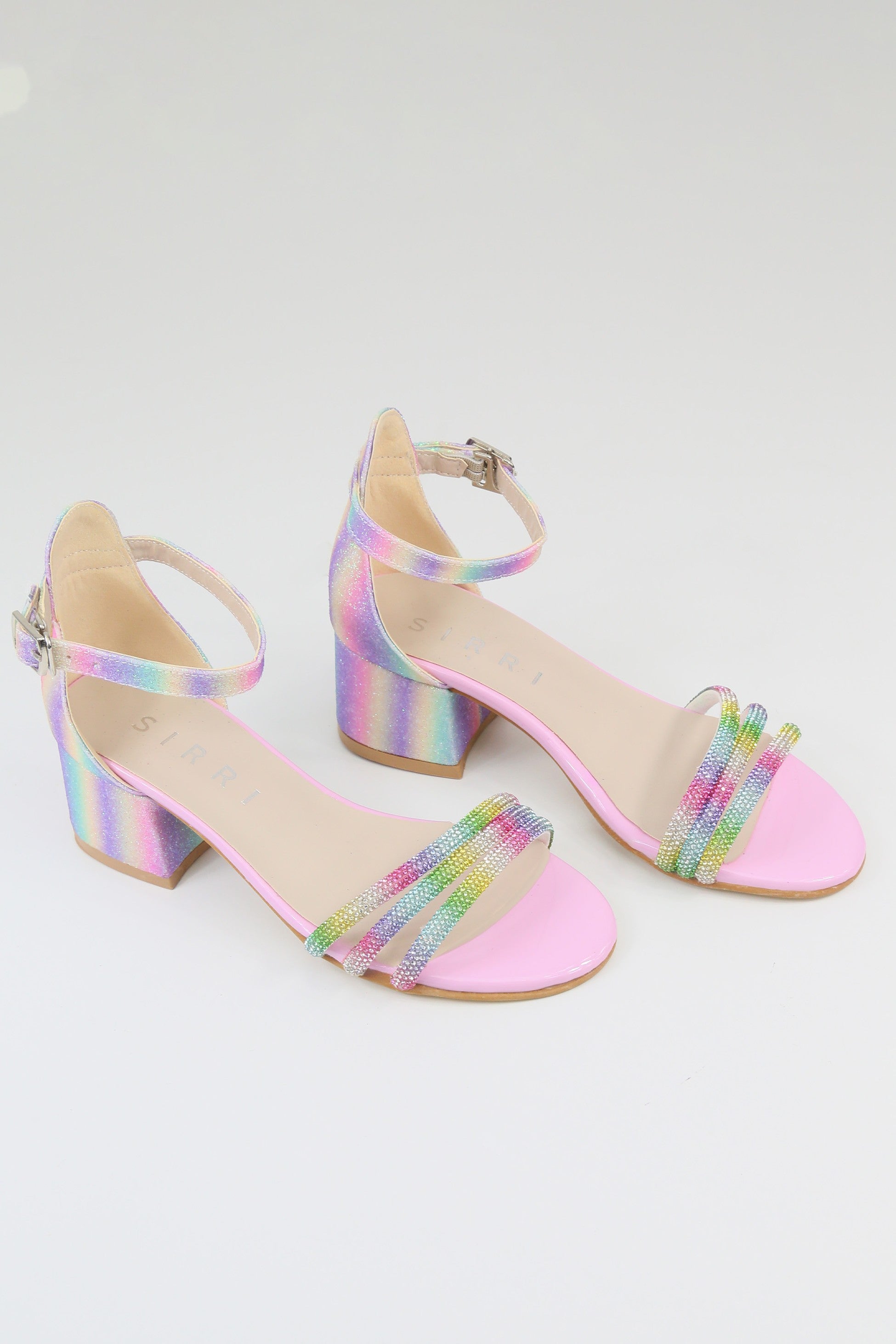 Mädchen Texturierte Blockabsatz Sandalen mit Strassriemen - TWINKLE - Mehrfarbig