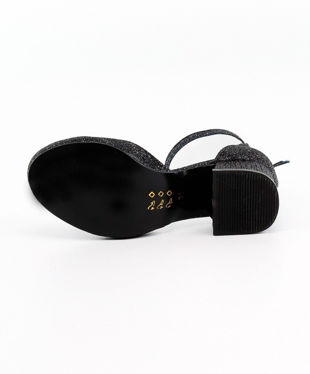 Chaussures Mary Jane à talons carrés et paillettes pour filles - OMBRA - Noir