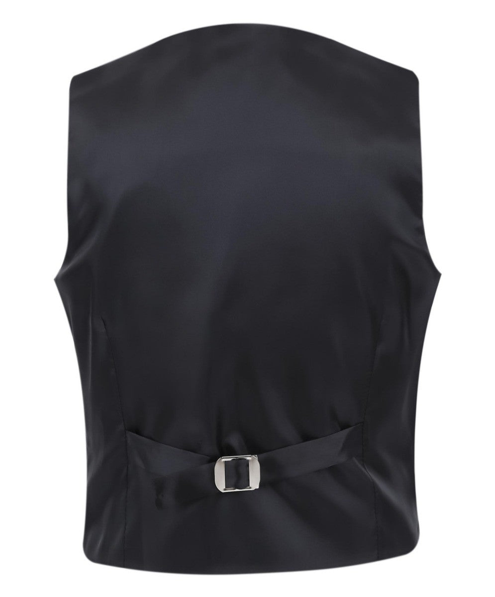 Boys Jacquard Patterned Tuxedo Suit - ASHLEY - Black