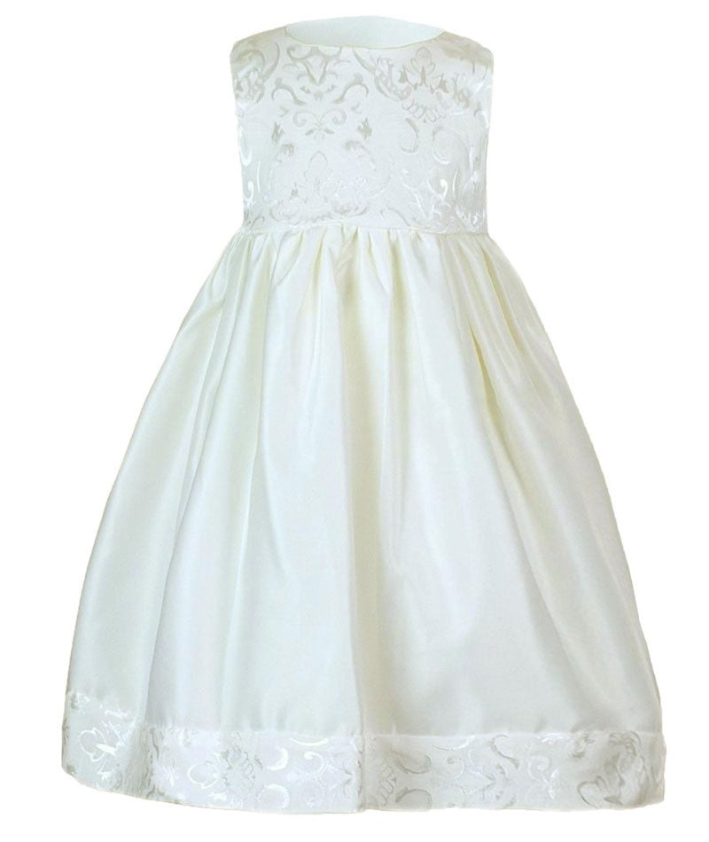 Ensemble Robe de Baptême Brodée pour Fillettes - Ivoire