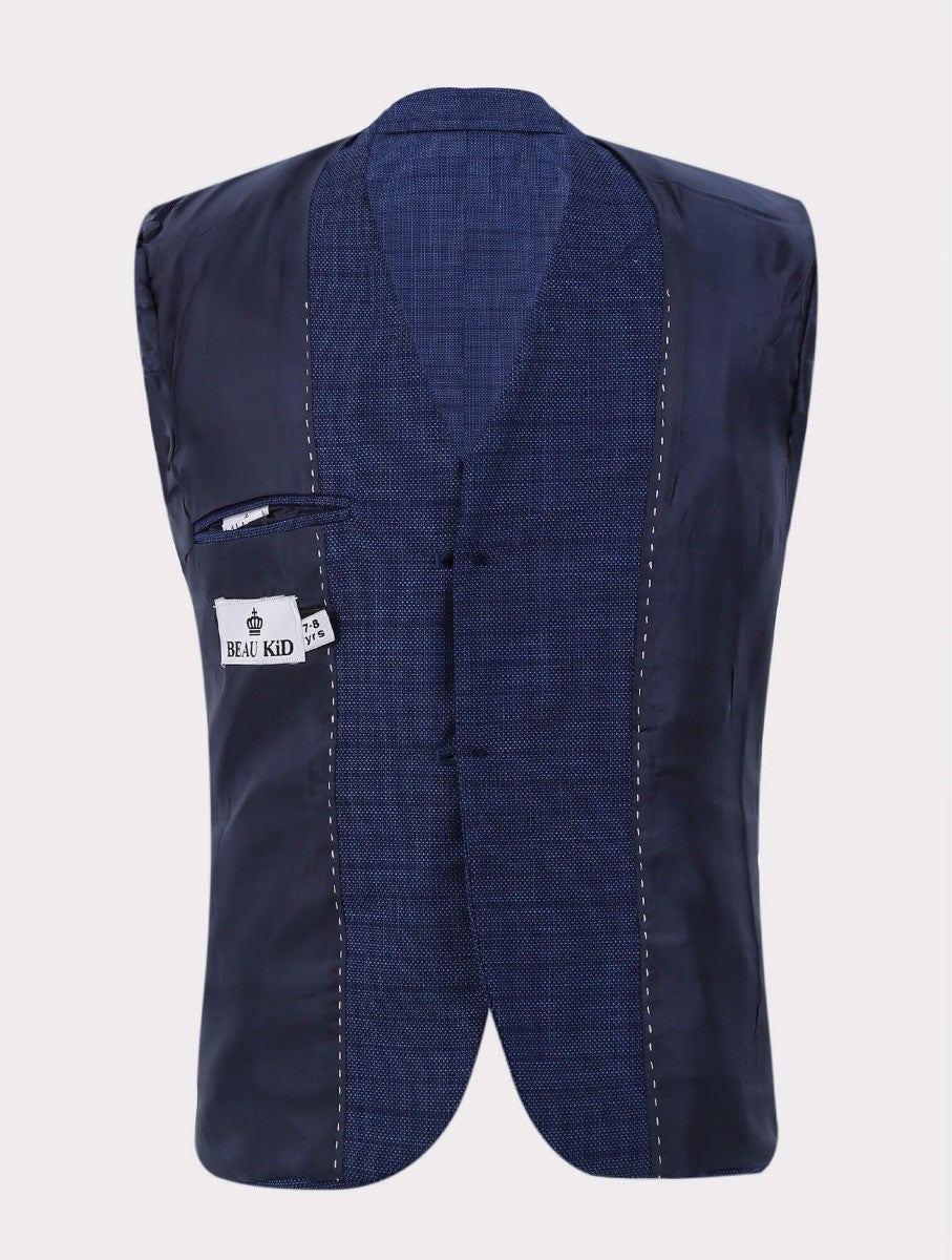 Costume Texturé à Carreaux pour Garçons - Joseph Bleu - Bleu