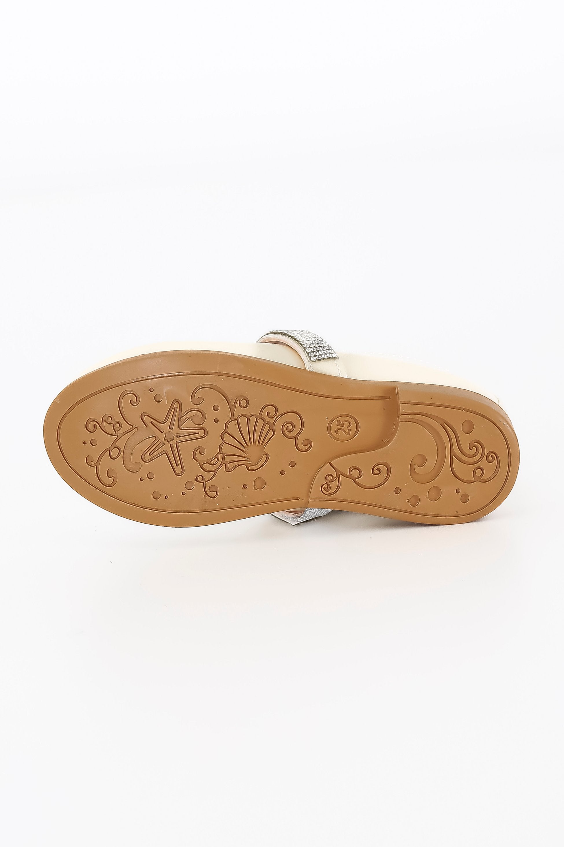 Girls Rhinestone Patent Mary Jane Shoes - ARWEN - Ivory