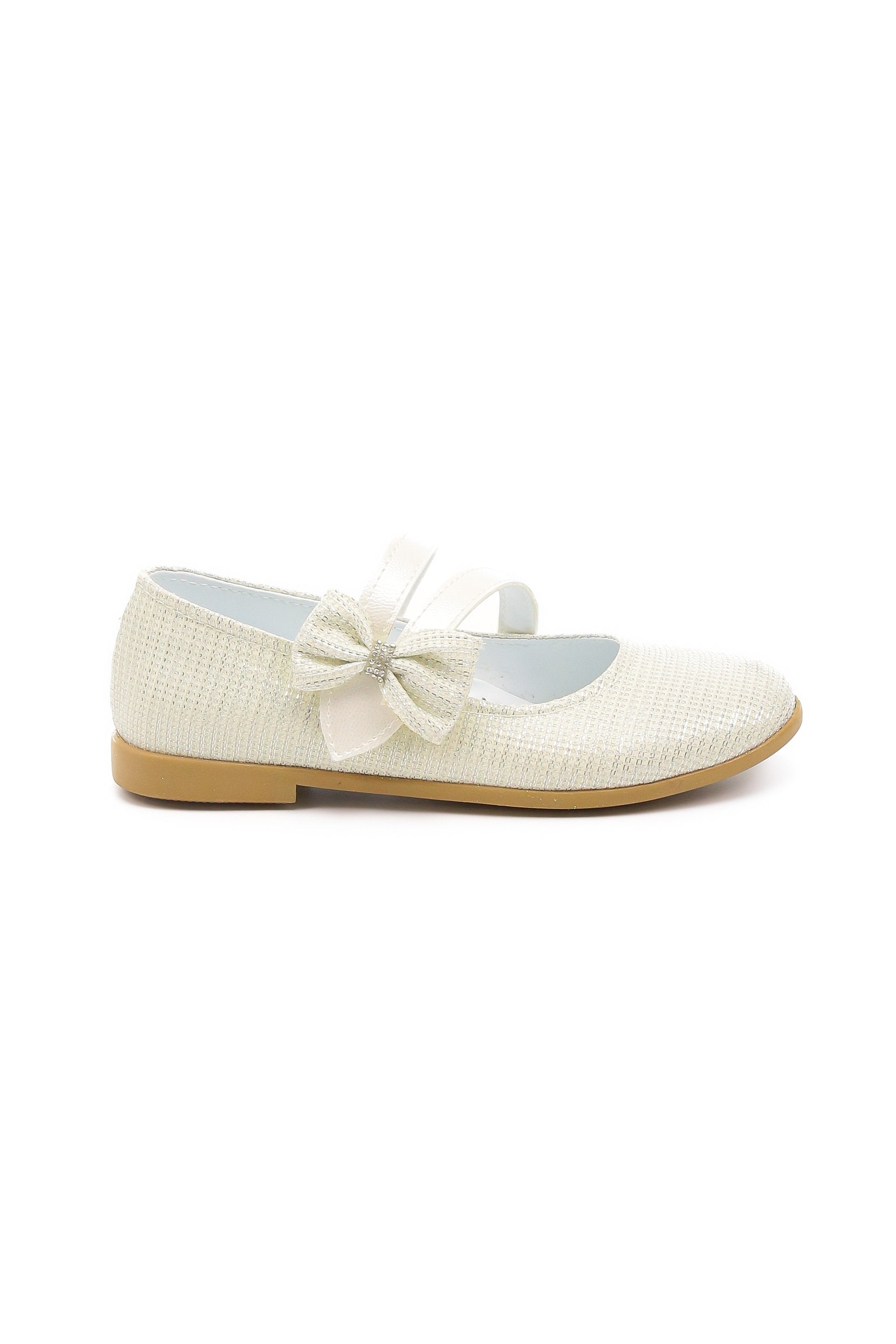 Chaussures Mary Jane Plates à Nœud pour Filles - MAYA - Ivoire Or