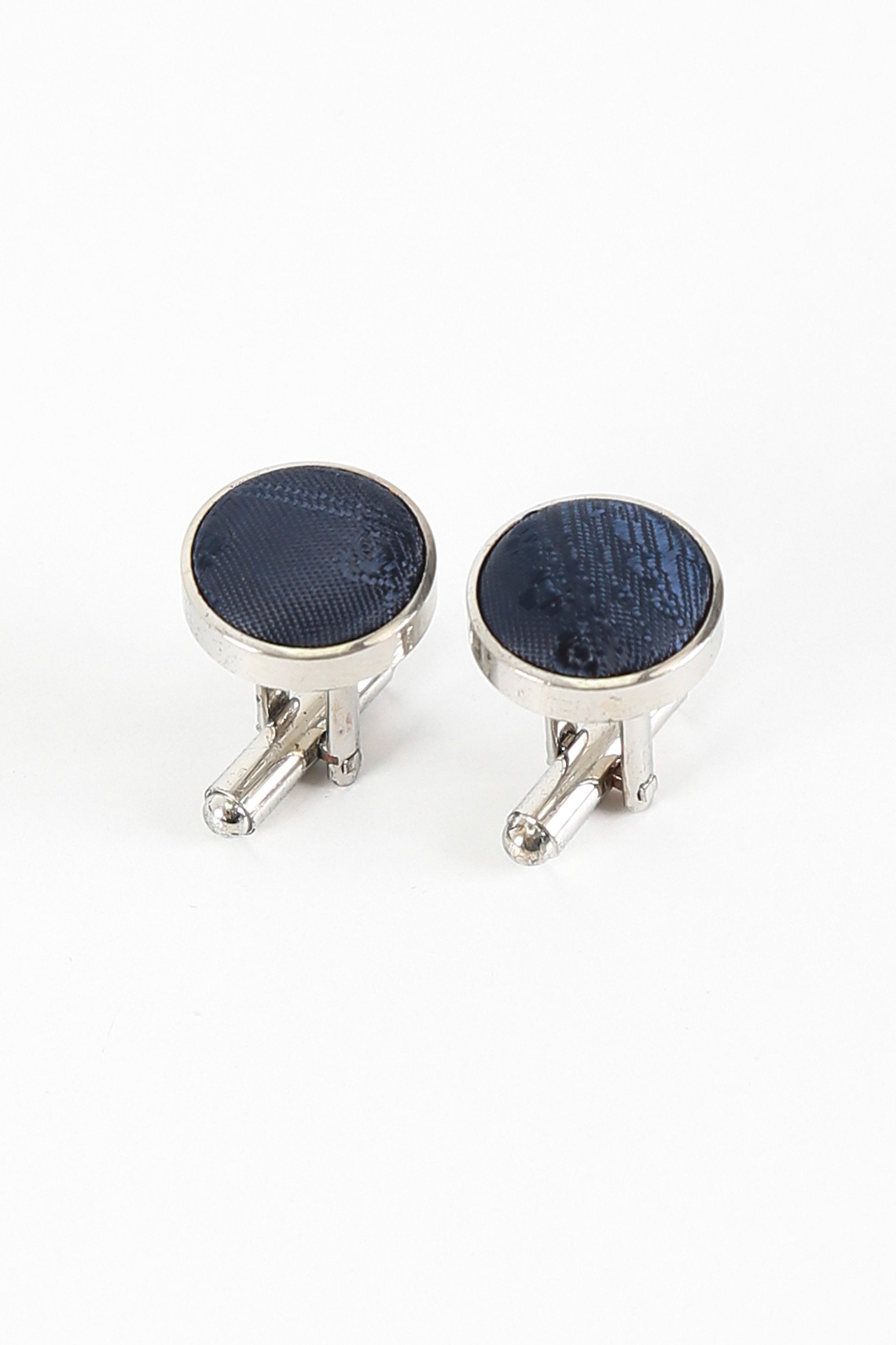 Ensemble cravate et boutons de manchette paisley pour hommes - Bleu marine