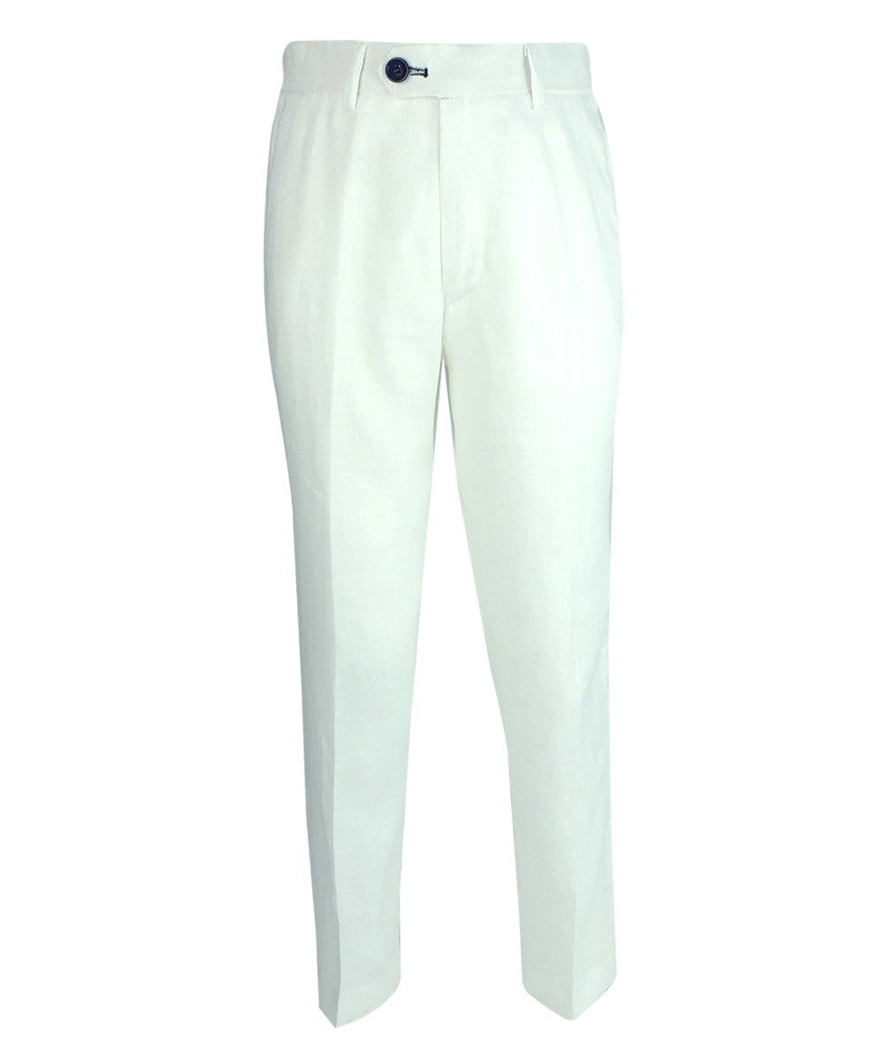 Jungen Leinenanzug mit Ellbogenpatches - Weiß