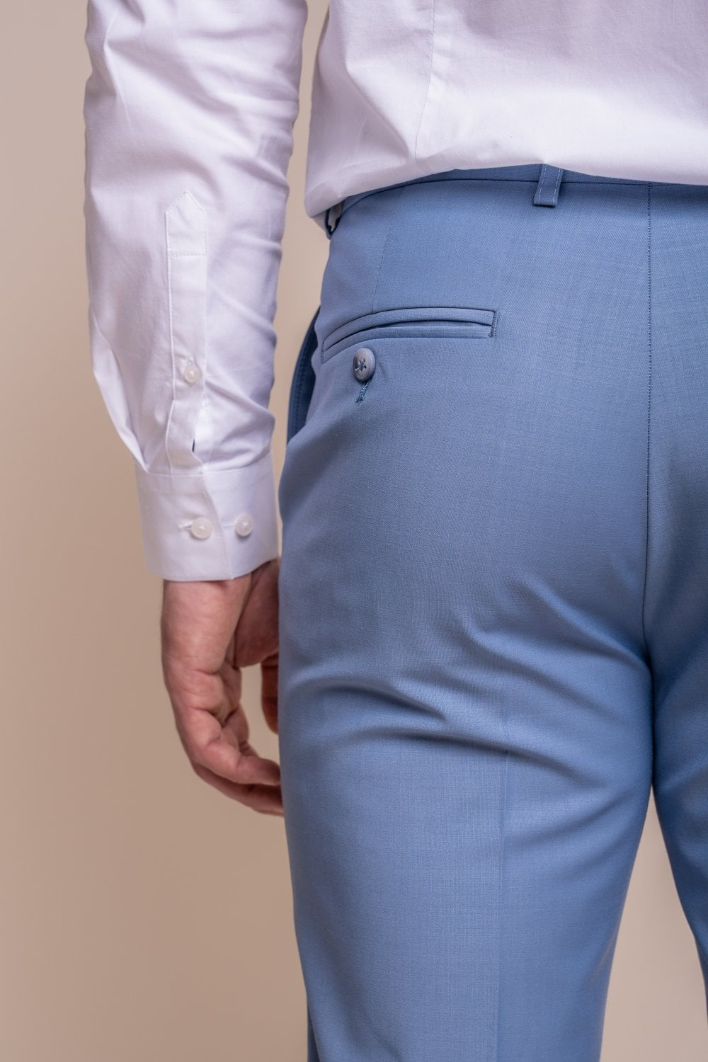 Herren Wollmischung Slim Fit Hose - BOND - Ozeanblau