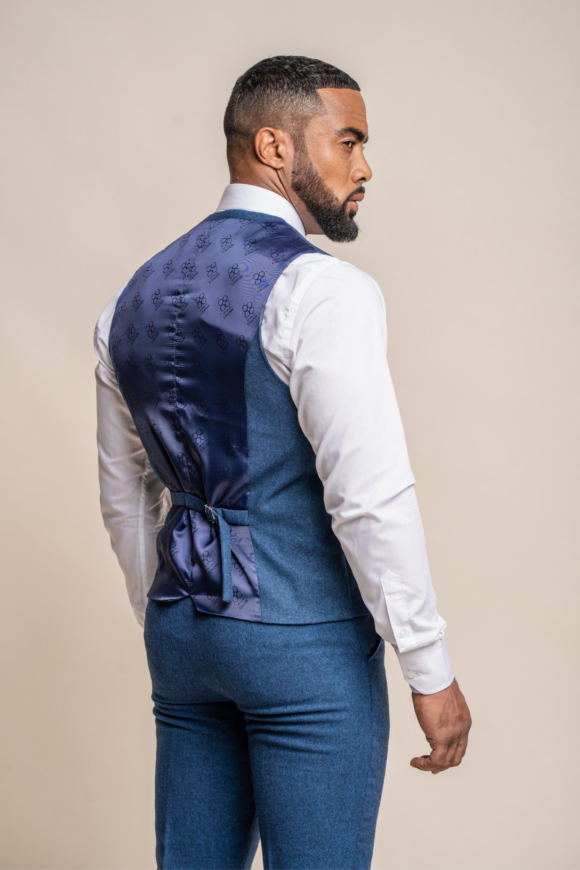 Blauer Herrenanzug aus Tweedwolle im Slim Fit - ORSON - Blau